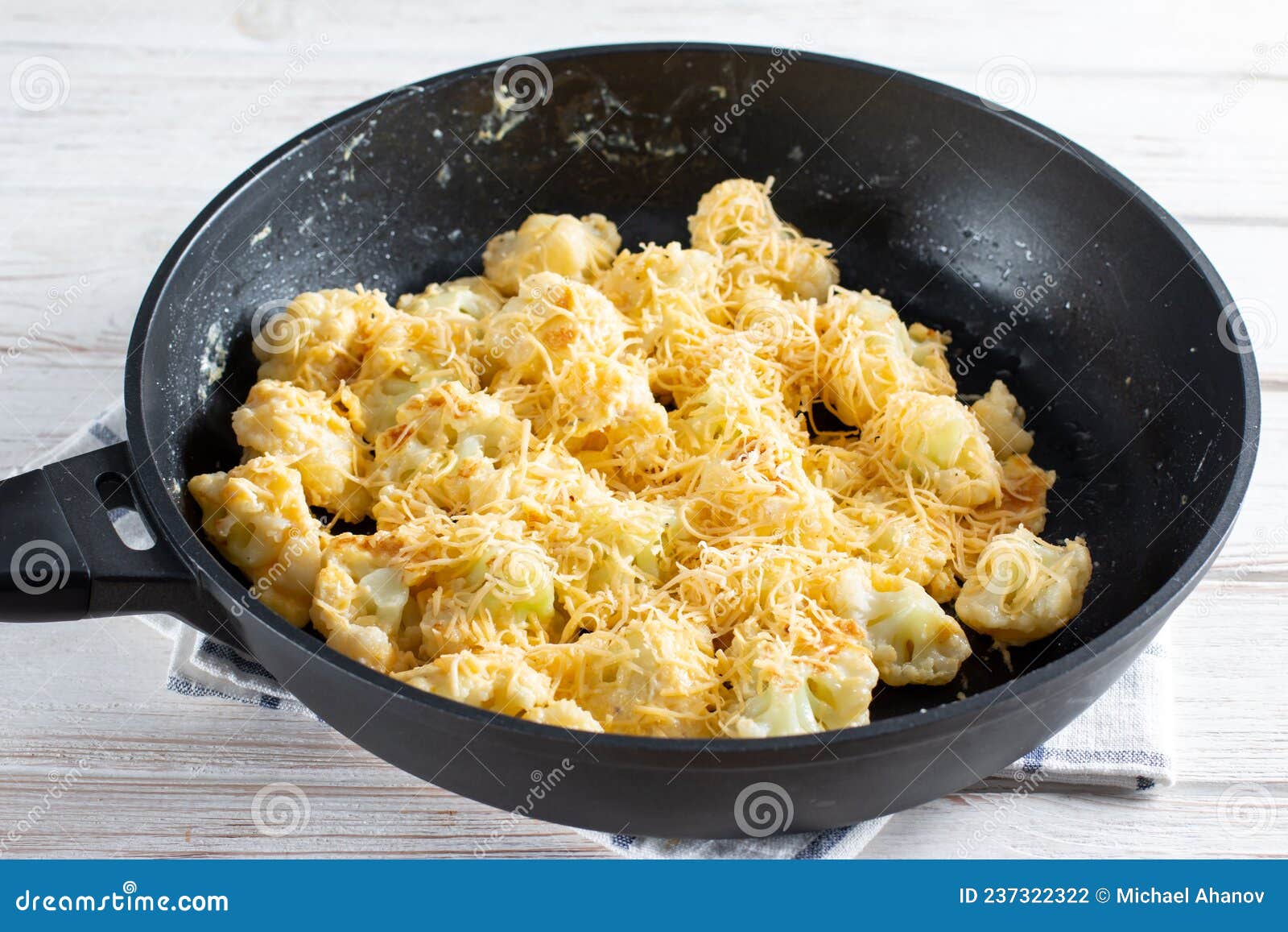 Fried Cauliflower with Egg and Cheese with Herbs Stock Photo Image of cheese, cream 237322322