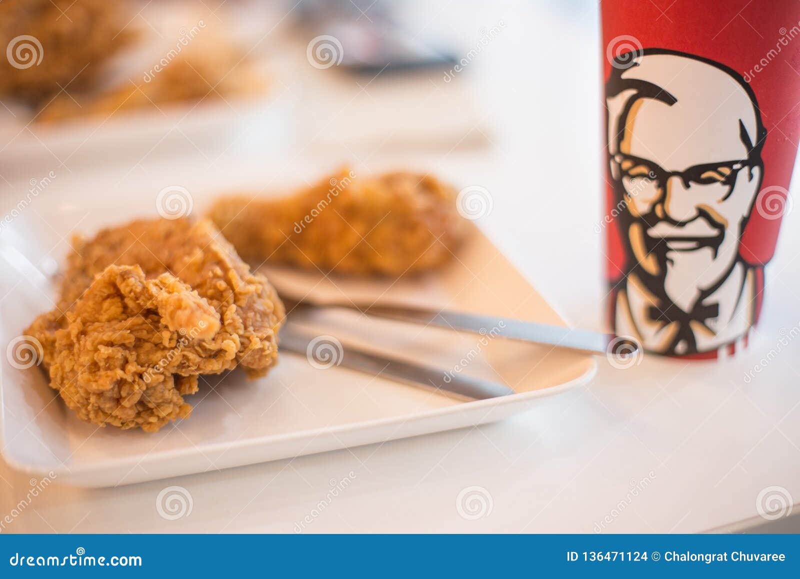 Kfc Fried Chicken On The Table Editorial Stock Image Image Of