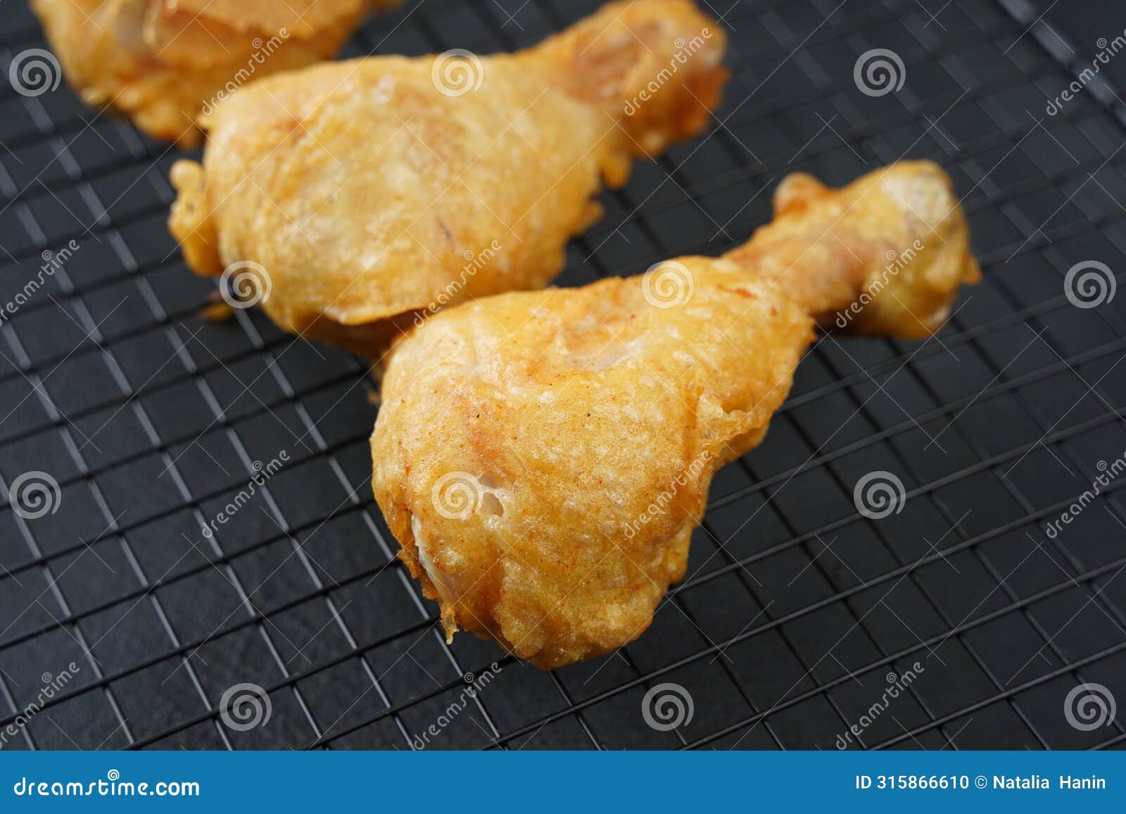 Fried Chicken Drumsticks in Batter Stock Photo - Image of snack ...