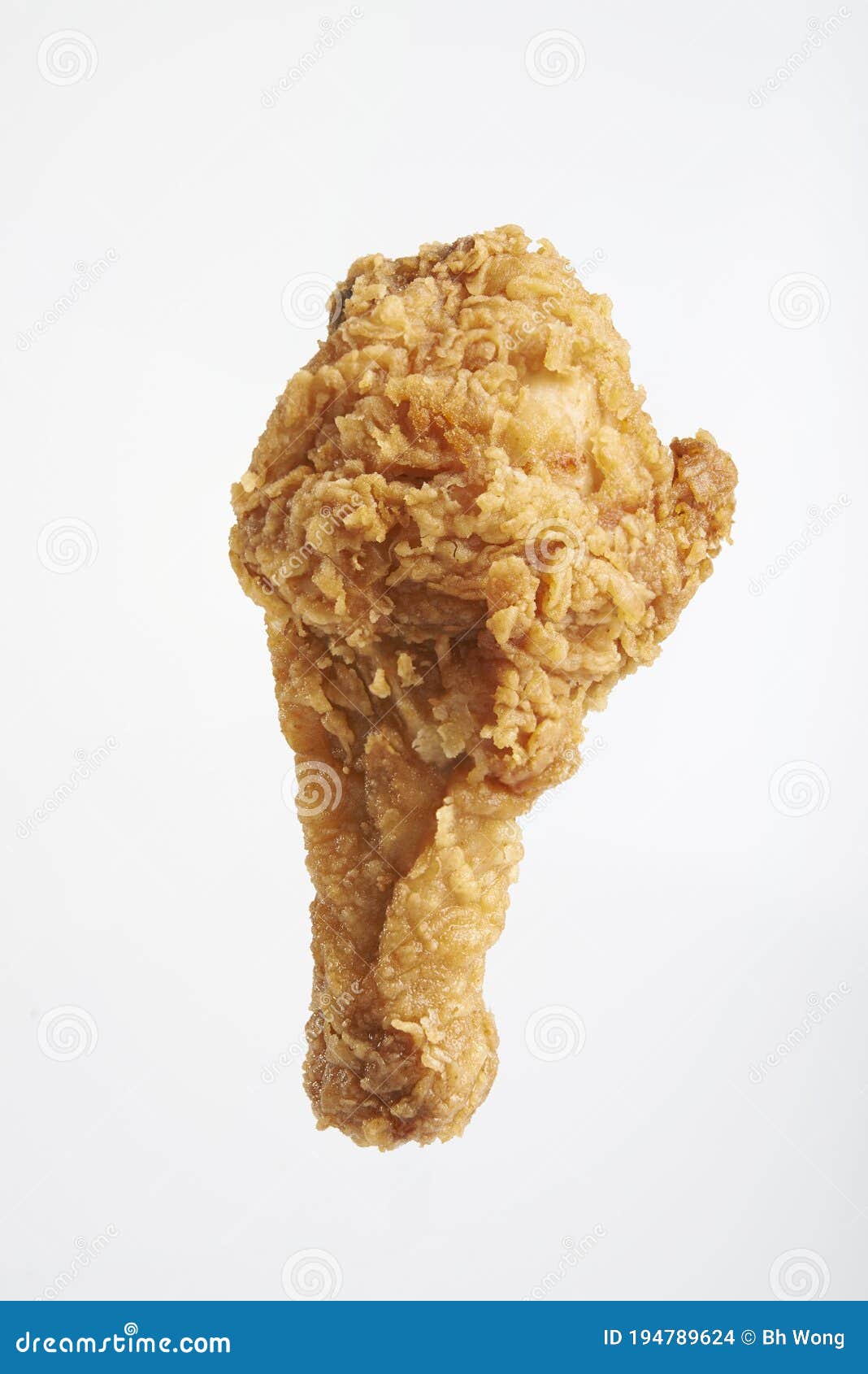 vertical fried chicken drumsticks  on white background