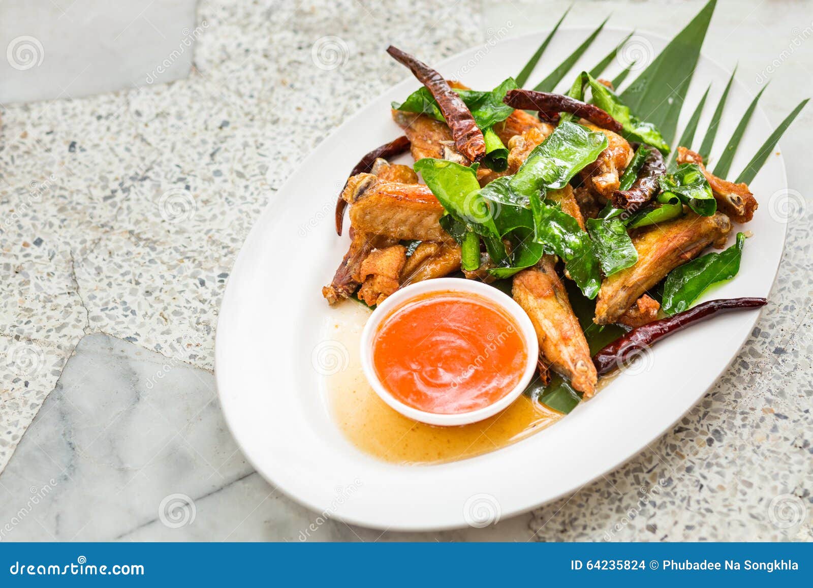 Fried Chicken with Fish Sauce Stock Photo Image of fired, dish 64235824