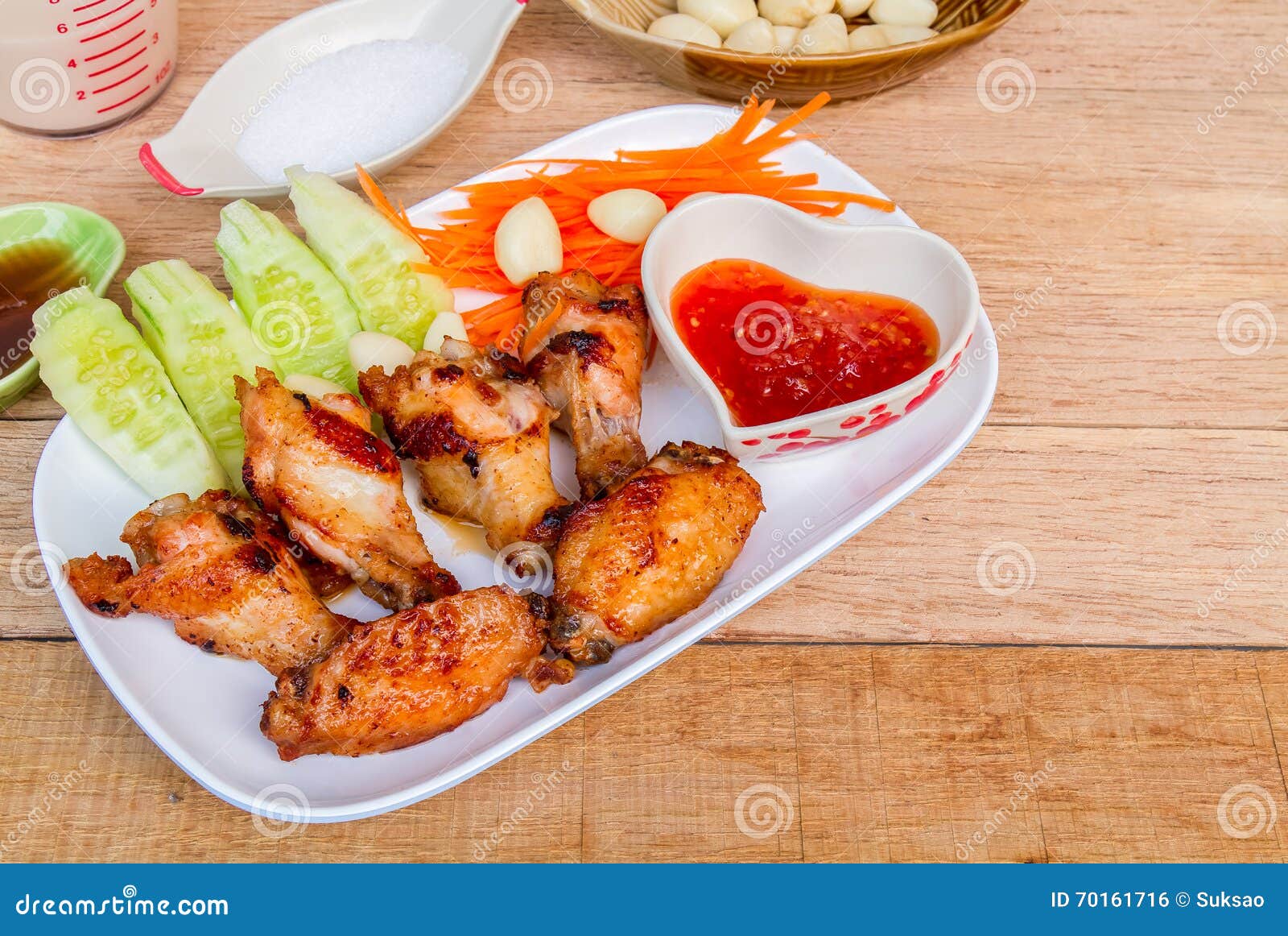 Fried Chicken with Fish Sauce Stock Photo Image of brown, food 70161716