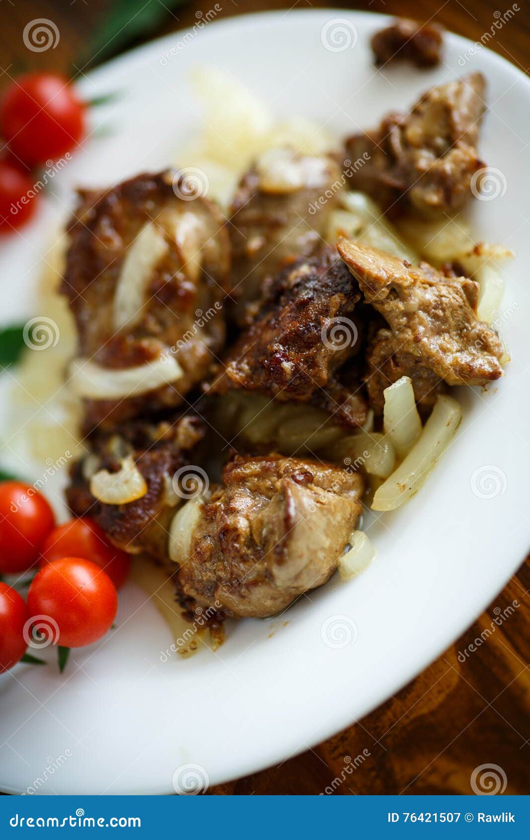 Fried Chicken Liver with Onions Stock Image - Image of liver, dinner ...