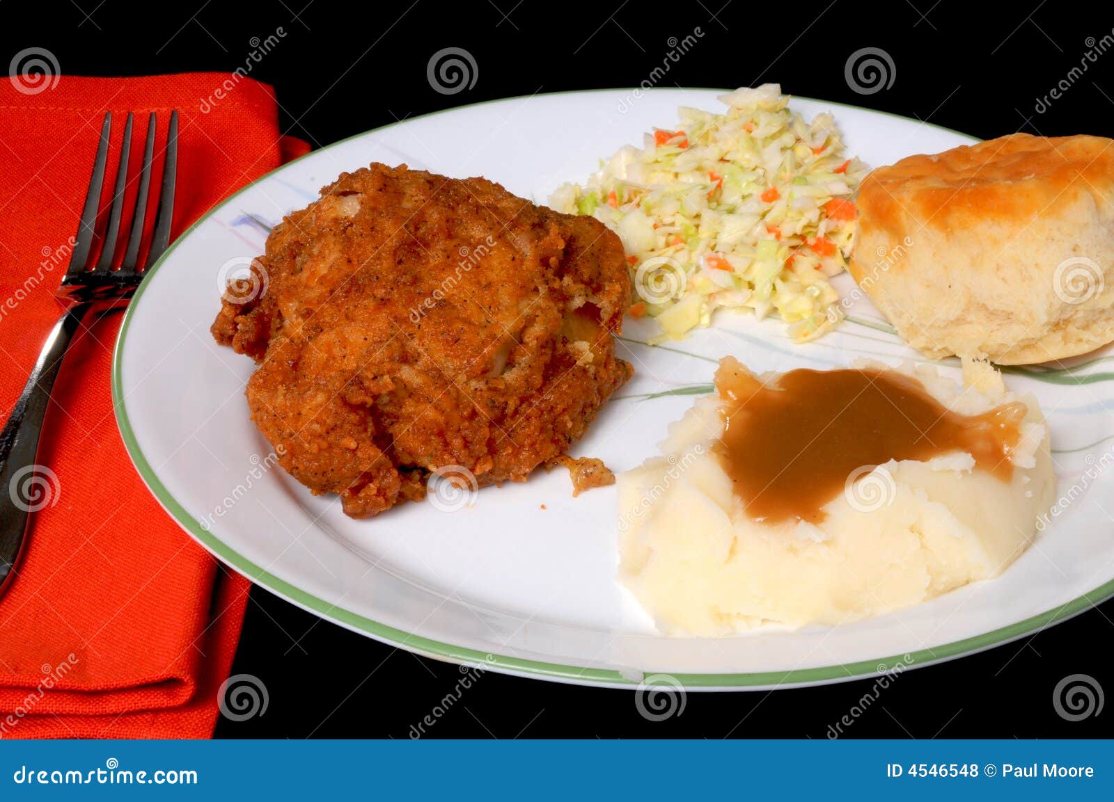 Fried Chicken and Mashed Potatoes Stock Photo Image of meat, string 4546548