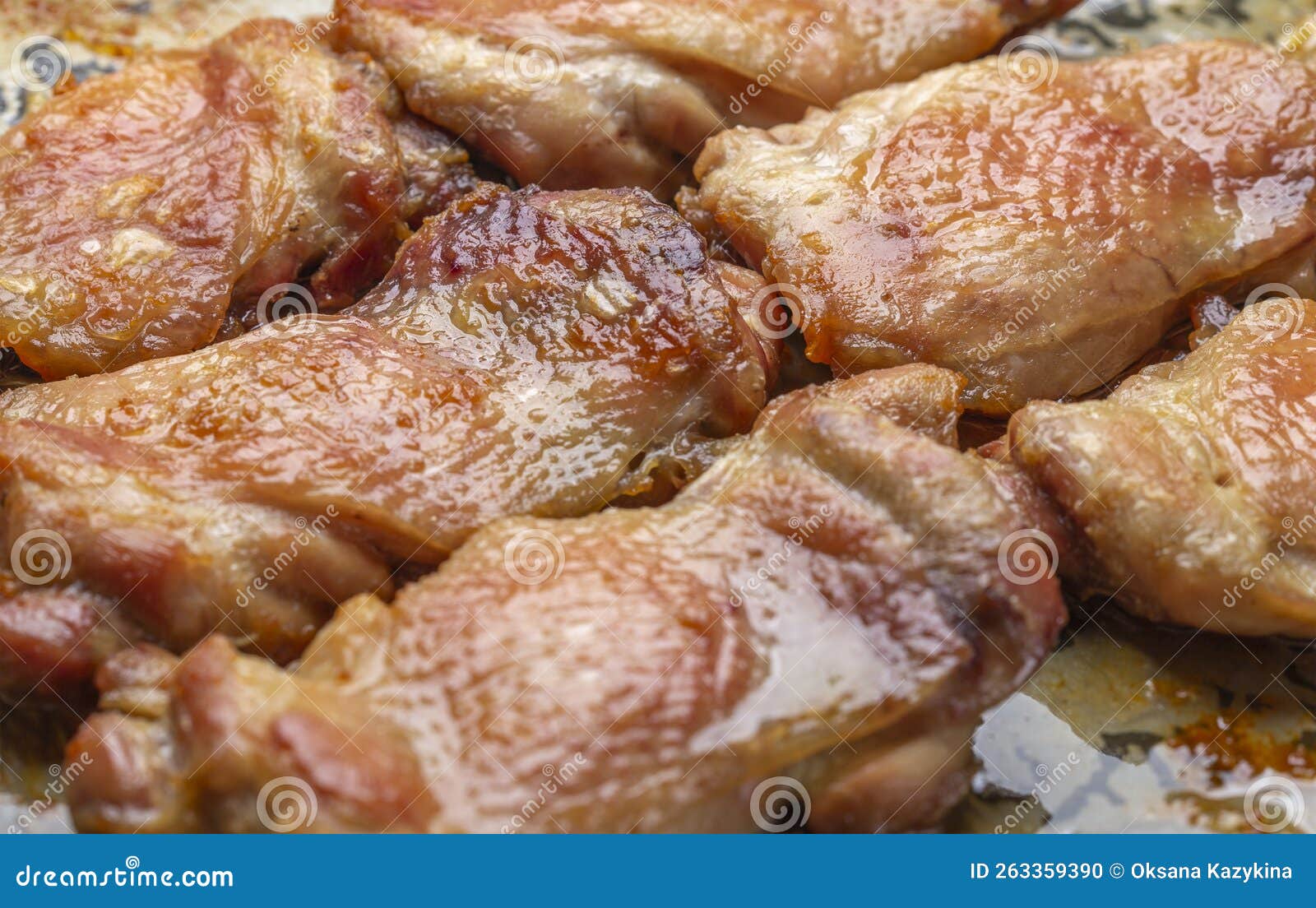 Fried Chicken Meat with Appetizing Skin in Oil Stock Photo Image of