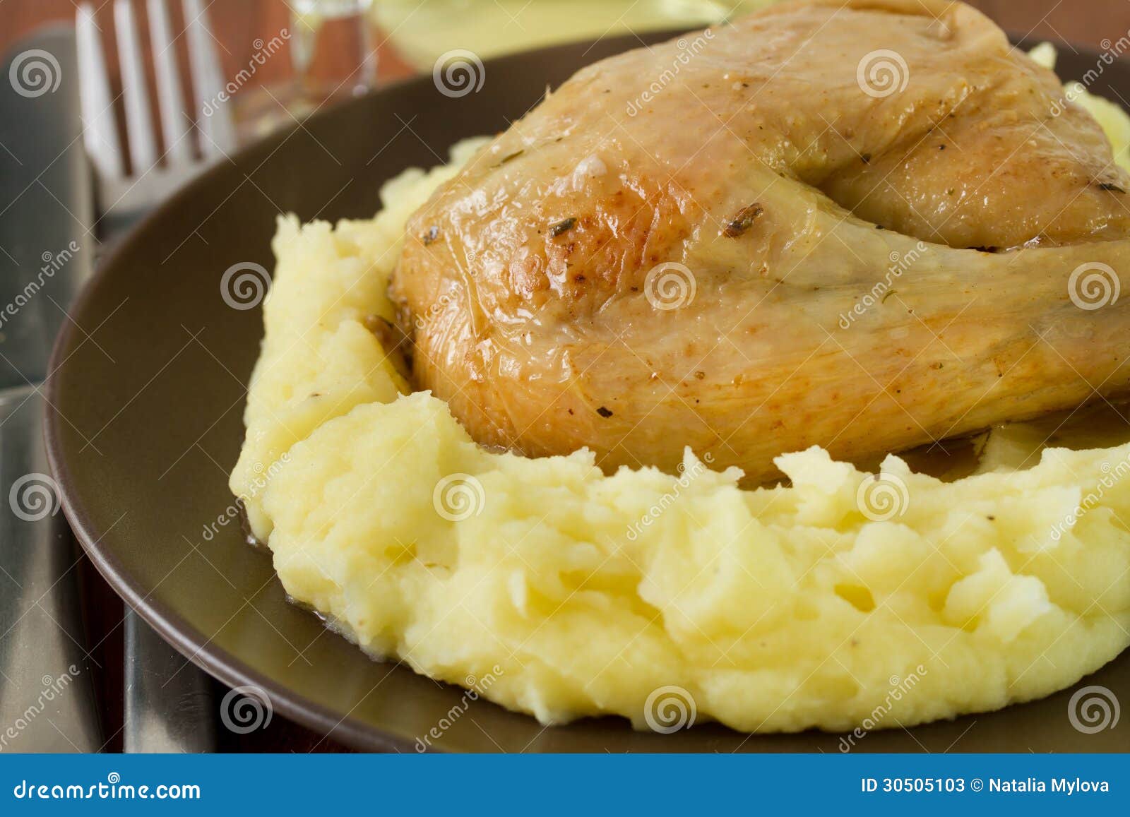 Fried chicken with potato stock image. Image of fresh - 30505103