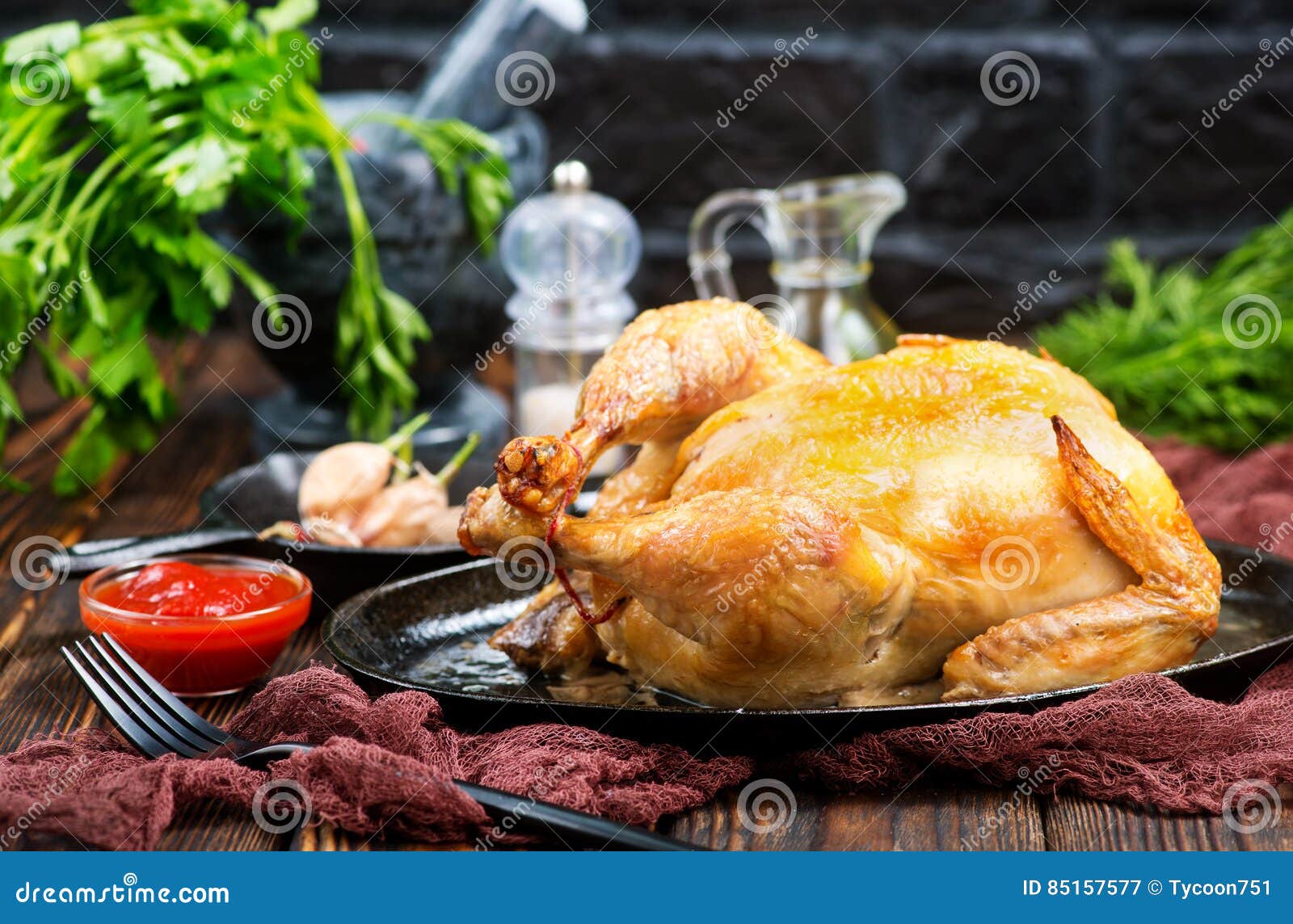 Fried chicken stock image. Image of roast, rustic, poultry - 85157577