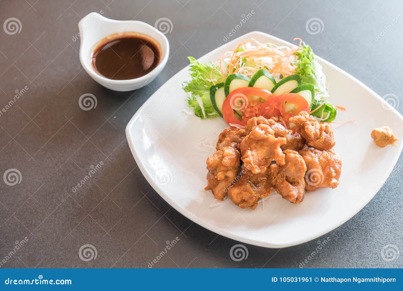 Fried Chicken with Tonkatsu Sauce Stock Image - Image of fresh, katsu ...