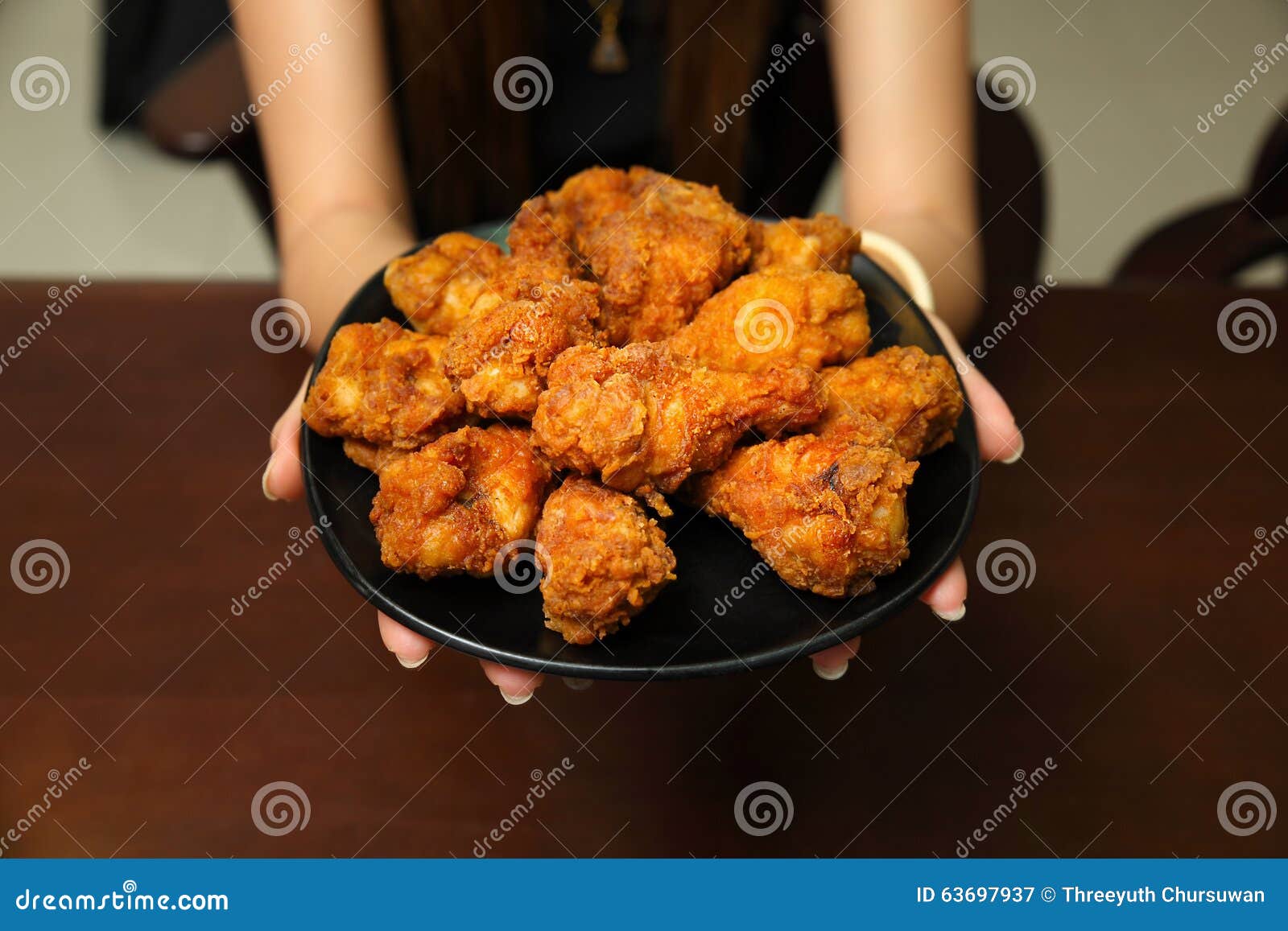 Fried Chicken on White Background Stock Image - Image of crunchy