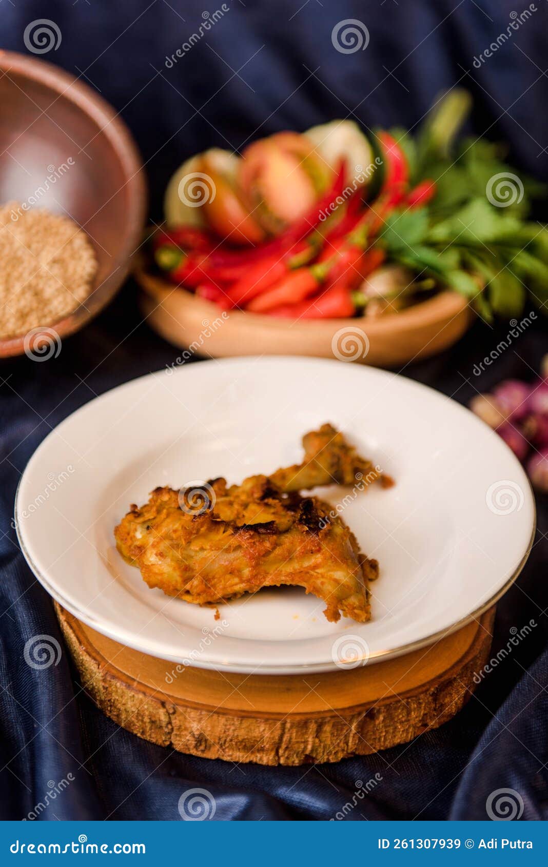Fried Chicken Wings on Dish. Indonesia Food Stock Image - Image of