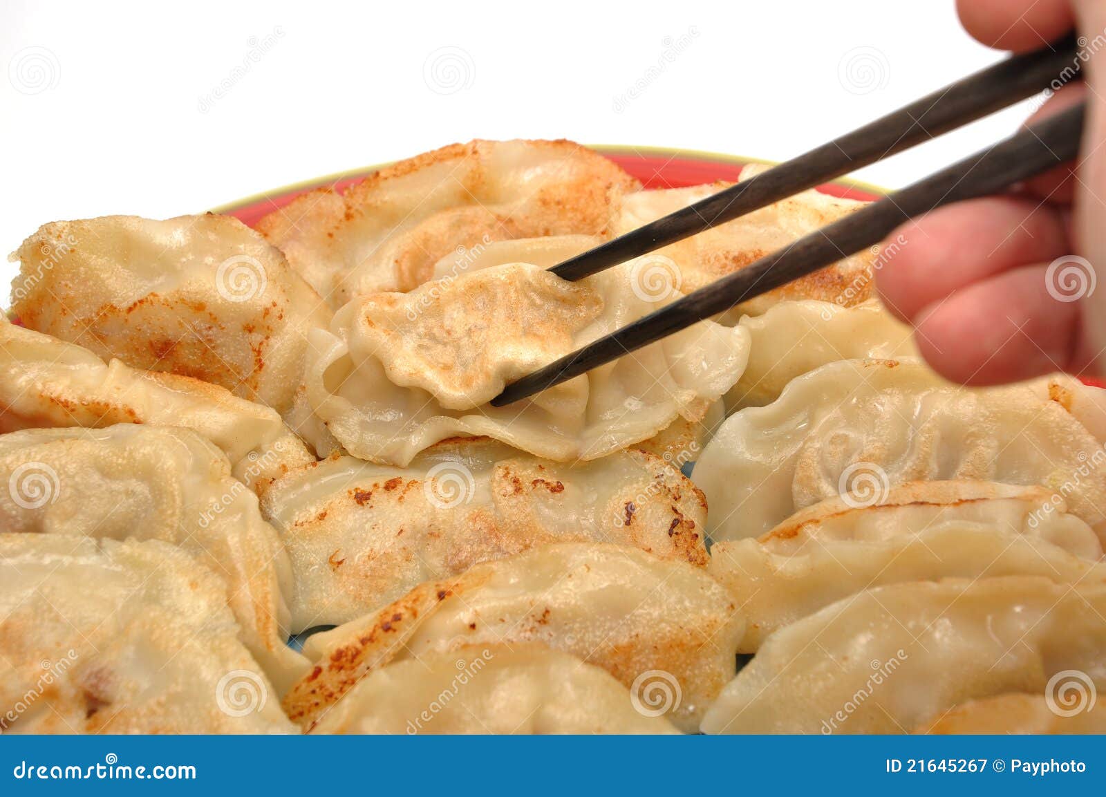 Fried Chinese dumplings stock image. Image of jiaozi 21645267