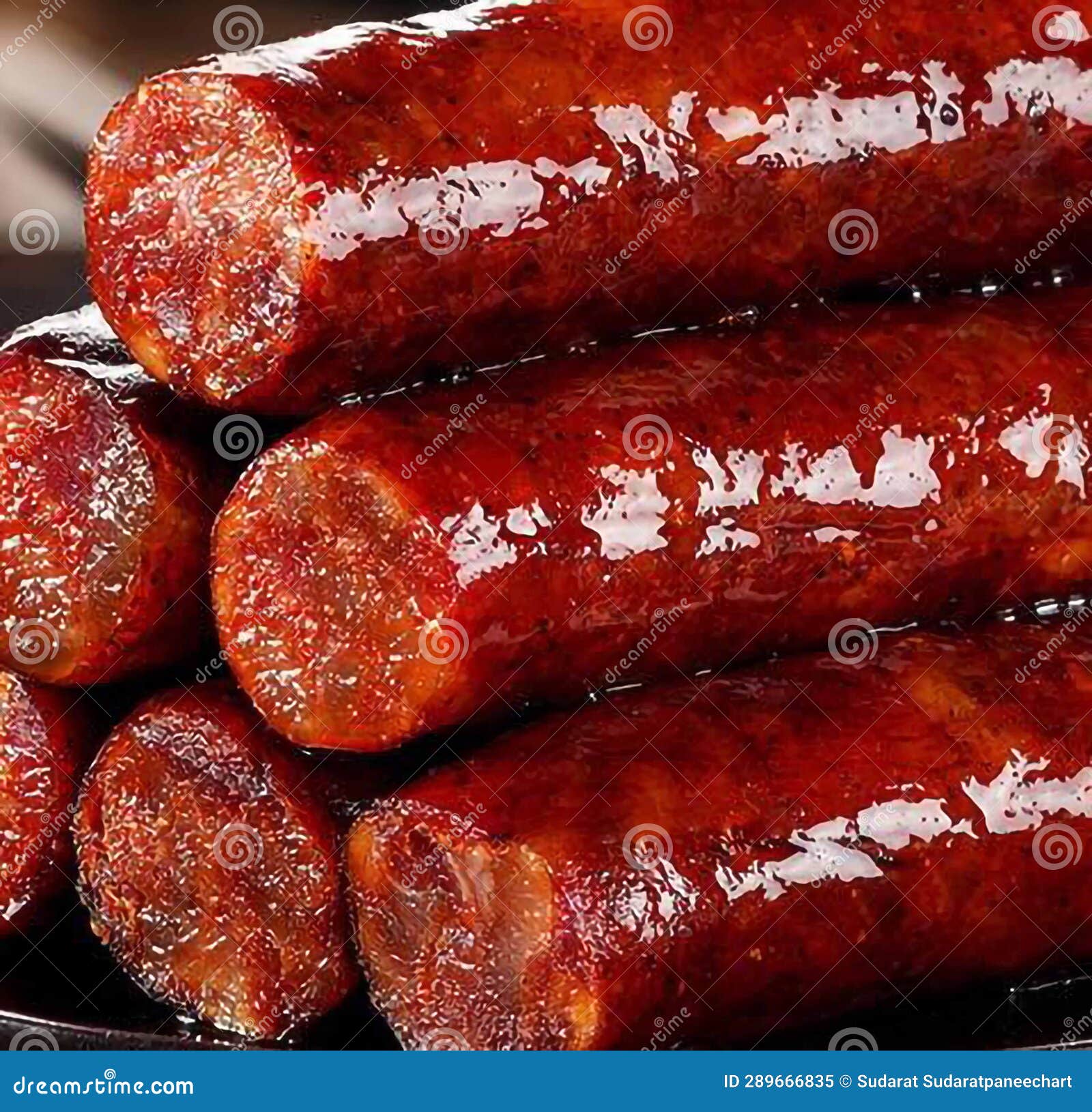 Fried Chinese Sausage Food Thai Food Stock Image - Image of quail