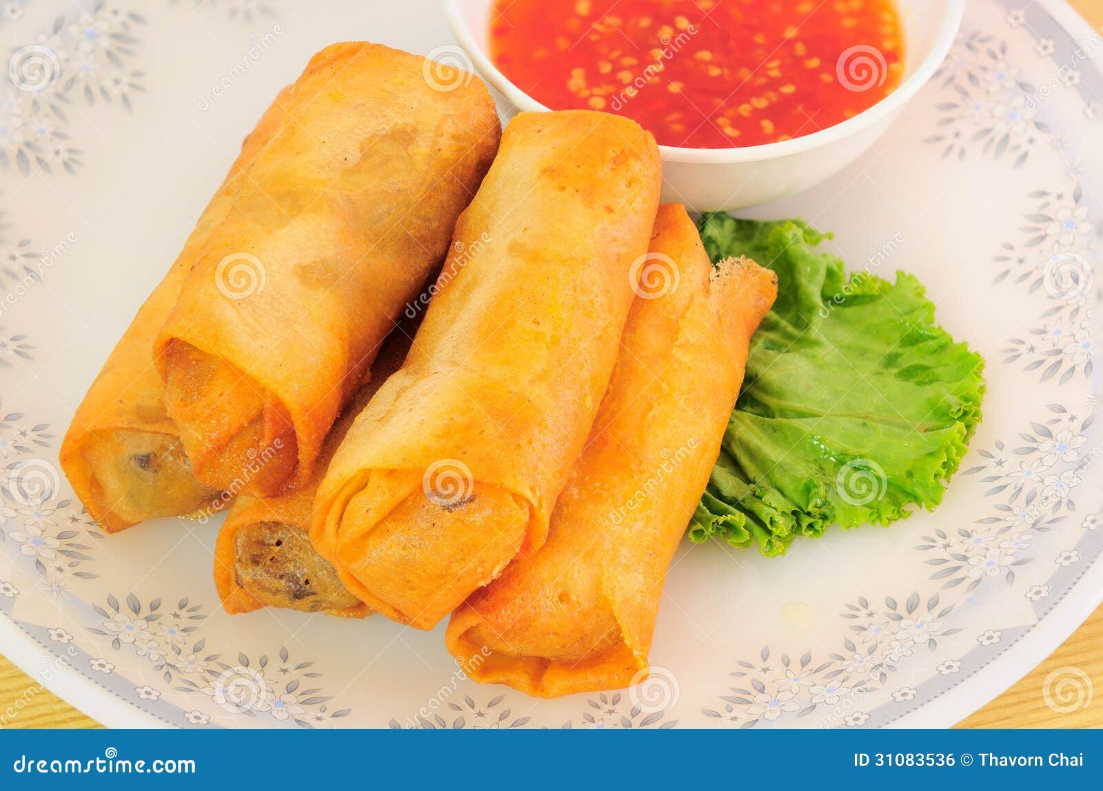 Fried Chinese Spring rolls stock photo. Image of fried 31083536