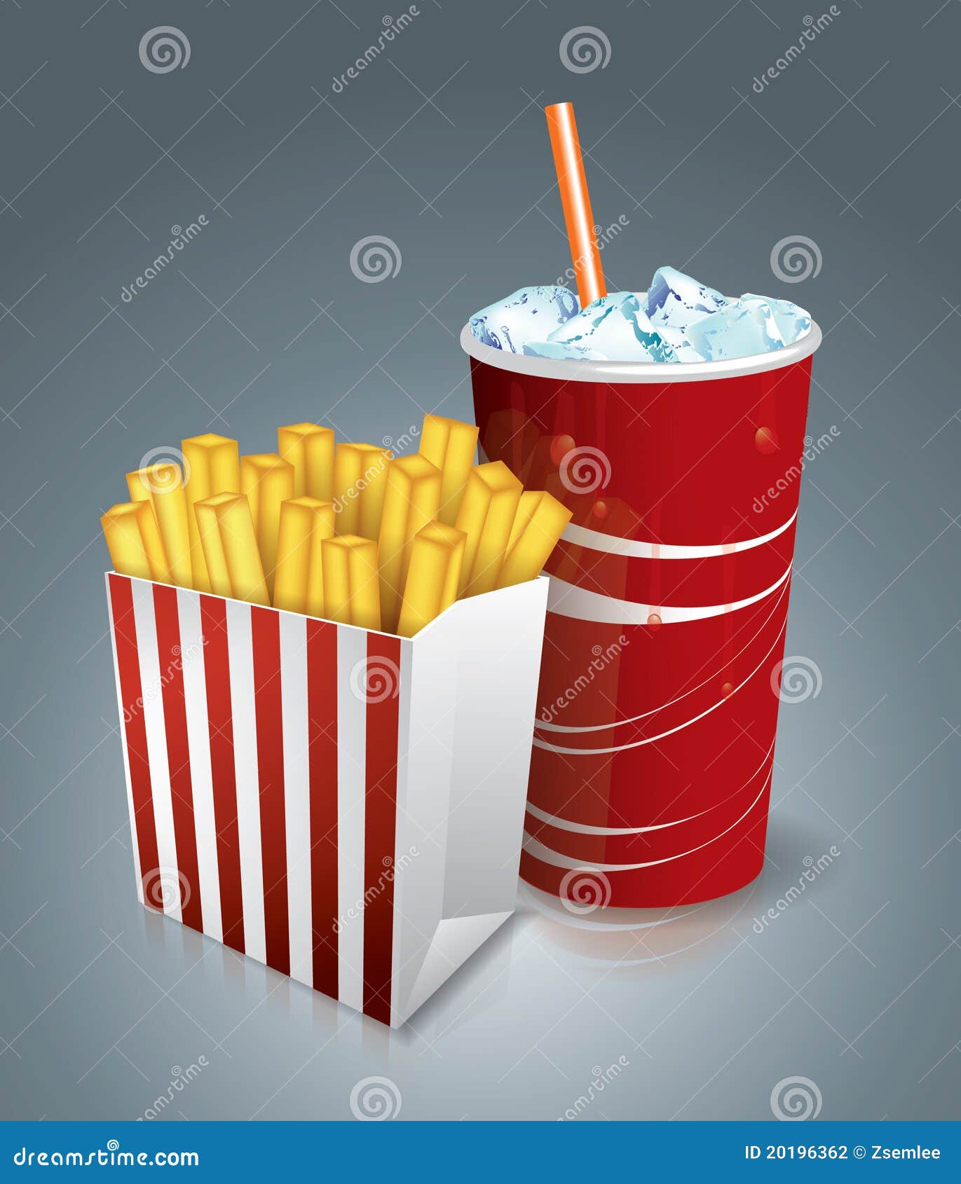 Fried chips and soda stock vector. Illustration of chips 20196362