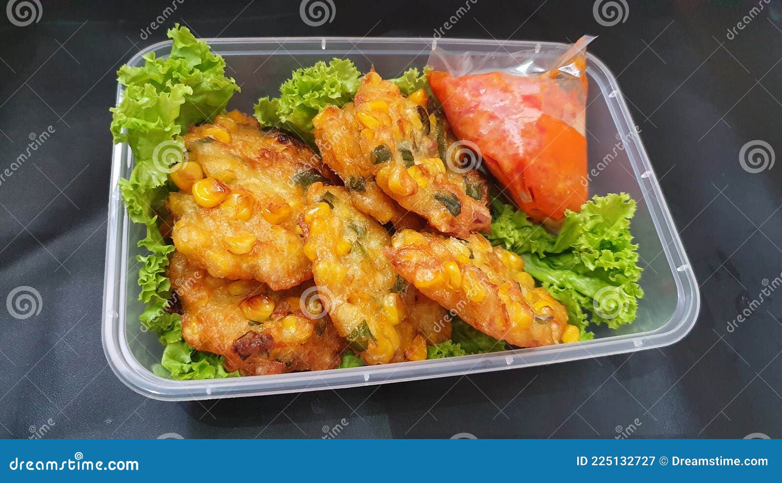Fried corn cake stock image. Image of cuisine, lunch 225132727