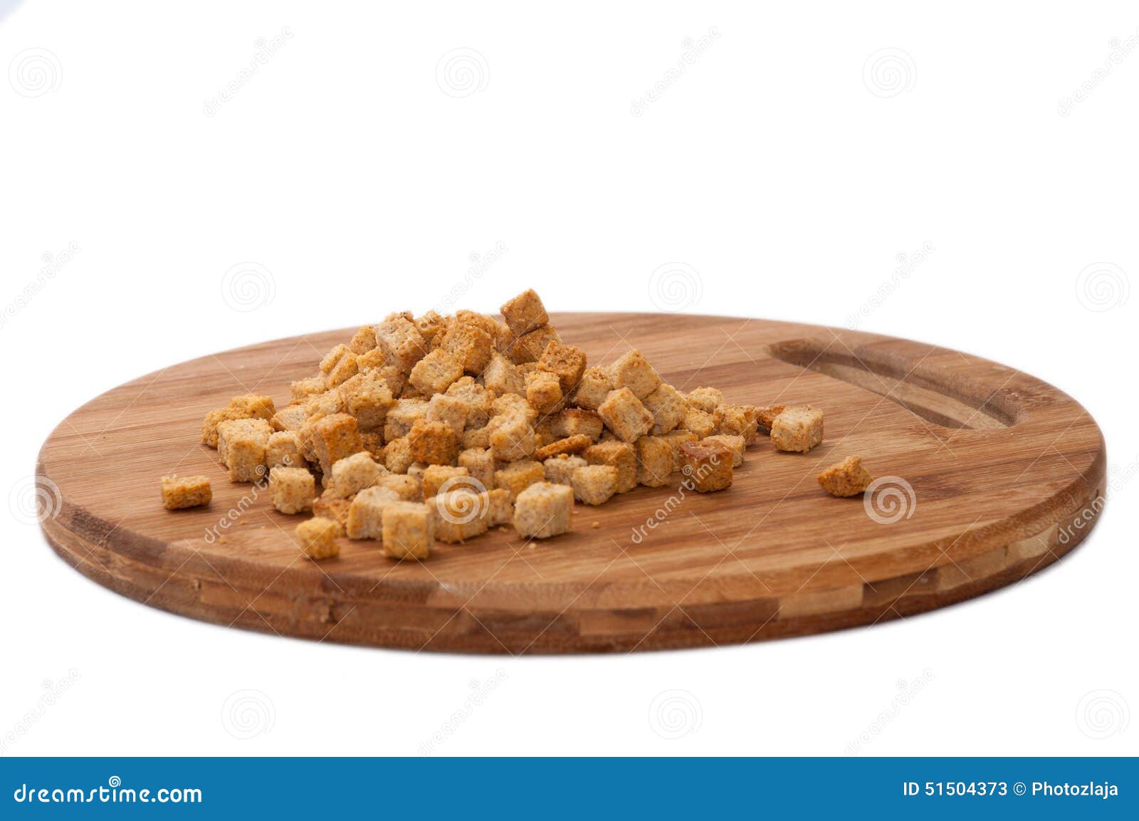 Fried Cubes of Bread Flavored with Bacon Stock Image Image of crunchy