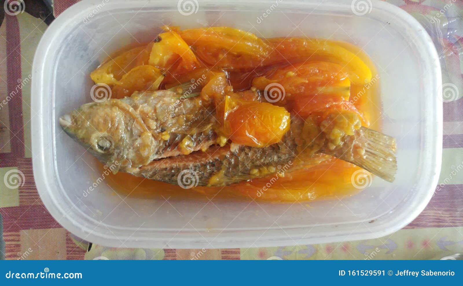 Fried Dried Fish with Tomatoes Stock Image Image of tomatoes, dried