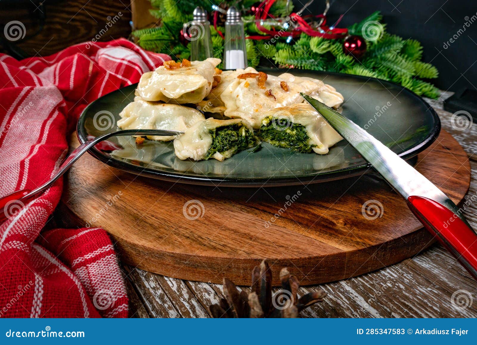 Fried Dumplings Stuffed with Spinach Stock Image Image of dish