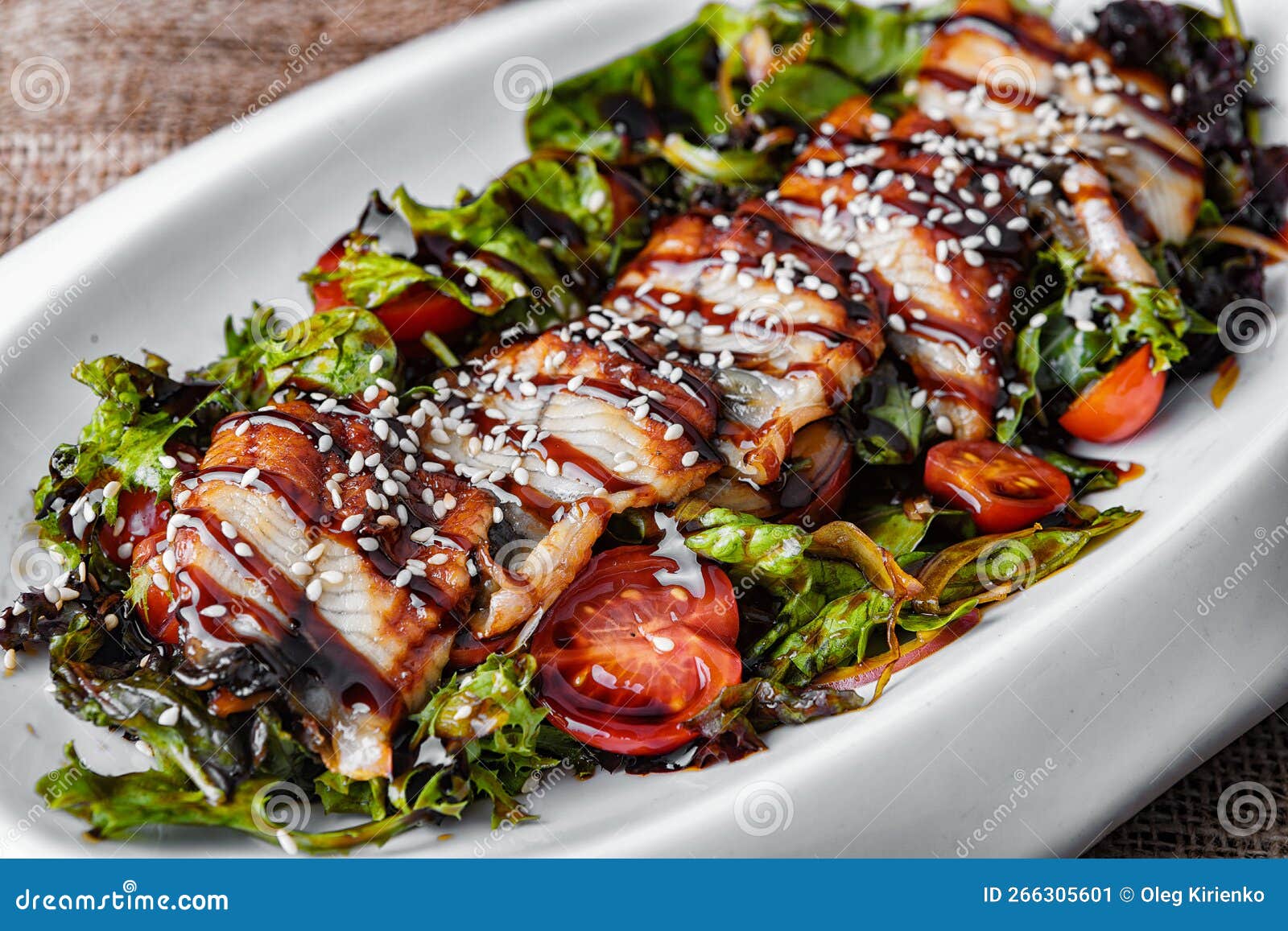 Fried Eel Fish with Sauce and Sesame Stock Image Image of sauce, fish 266305601