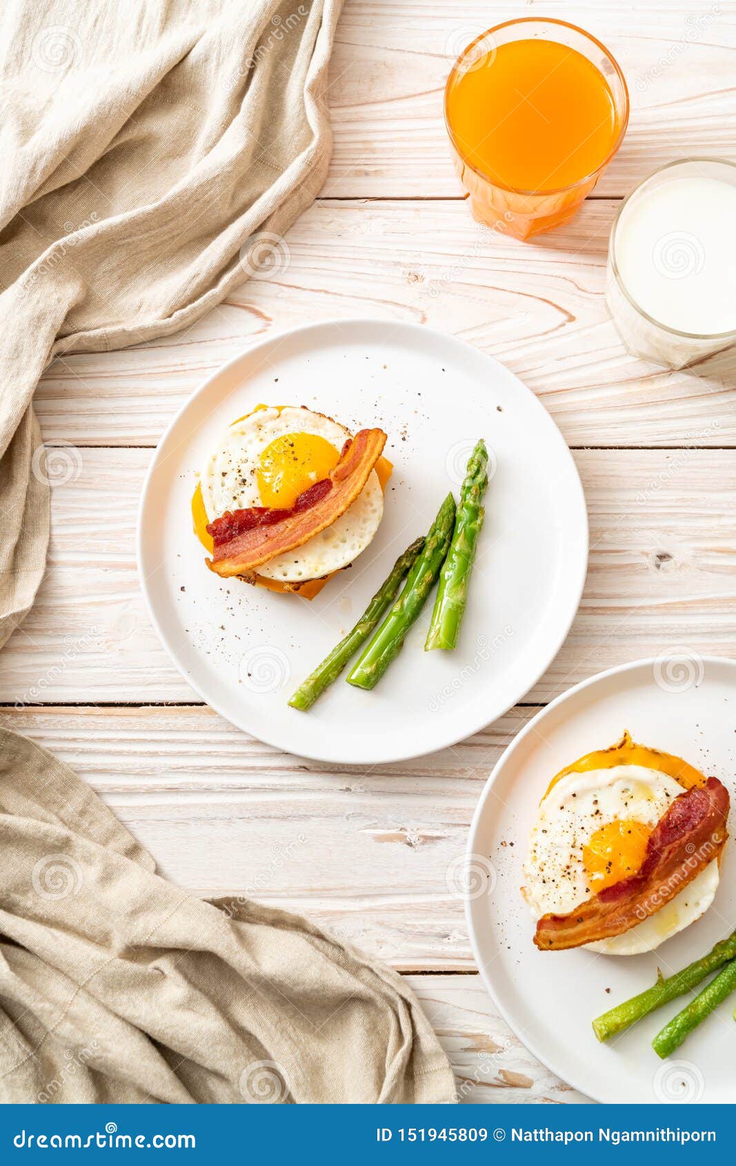 Fried Egg with Bacon and Cheese on Pancake Stock Image Image of