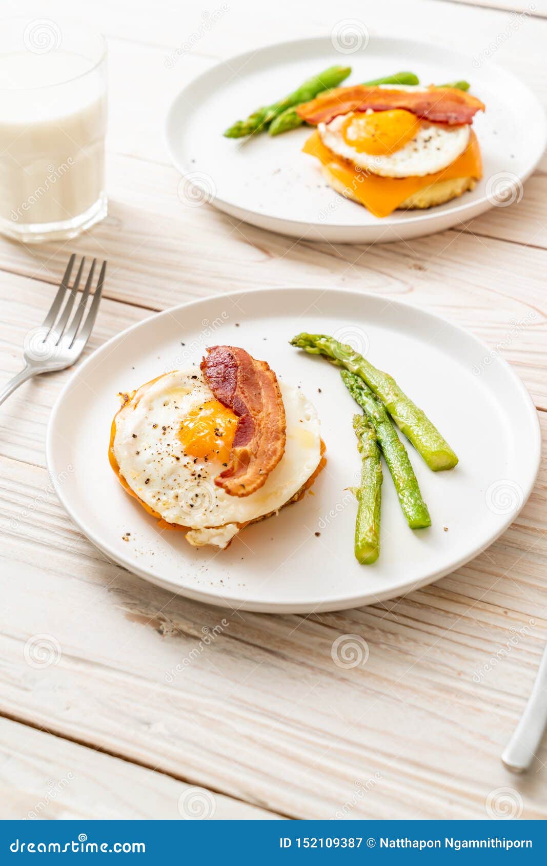 Fried Egg with Bacon and Cheese on Pancake Stock Image Image of fresh