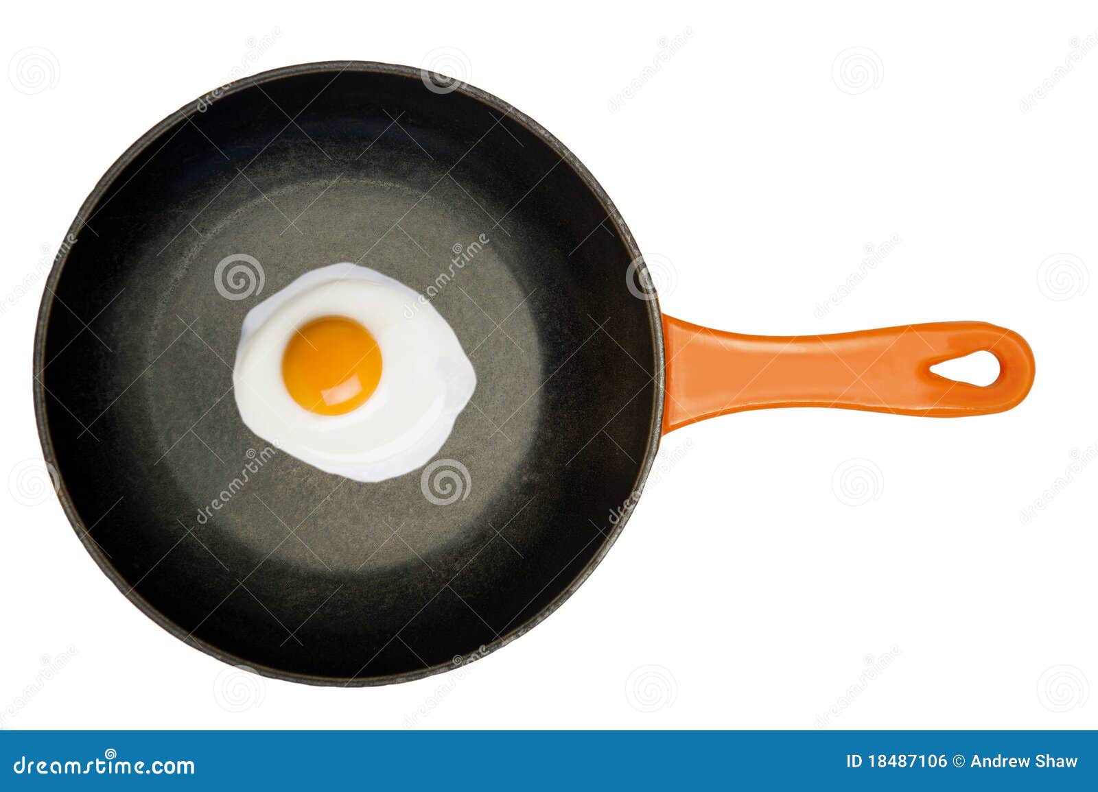 Fried Egg in a Cast Iron Frying Pan. Stock Photo Image of shot