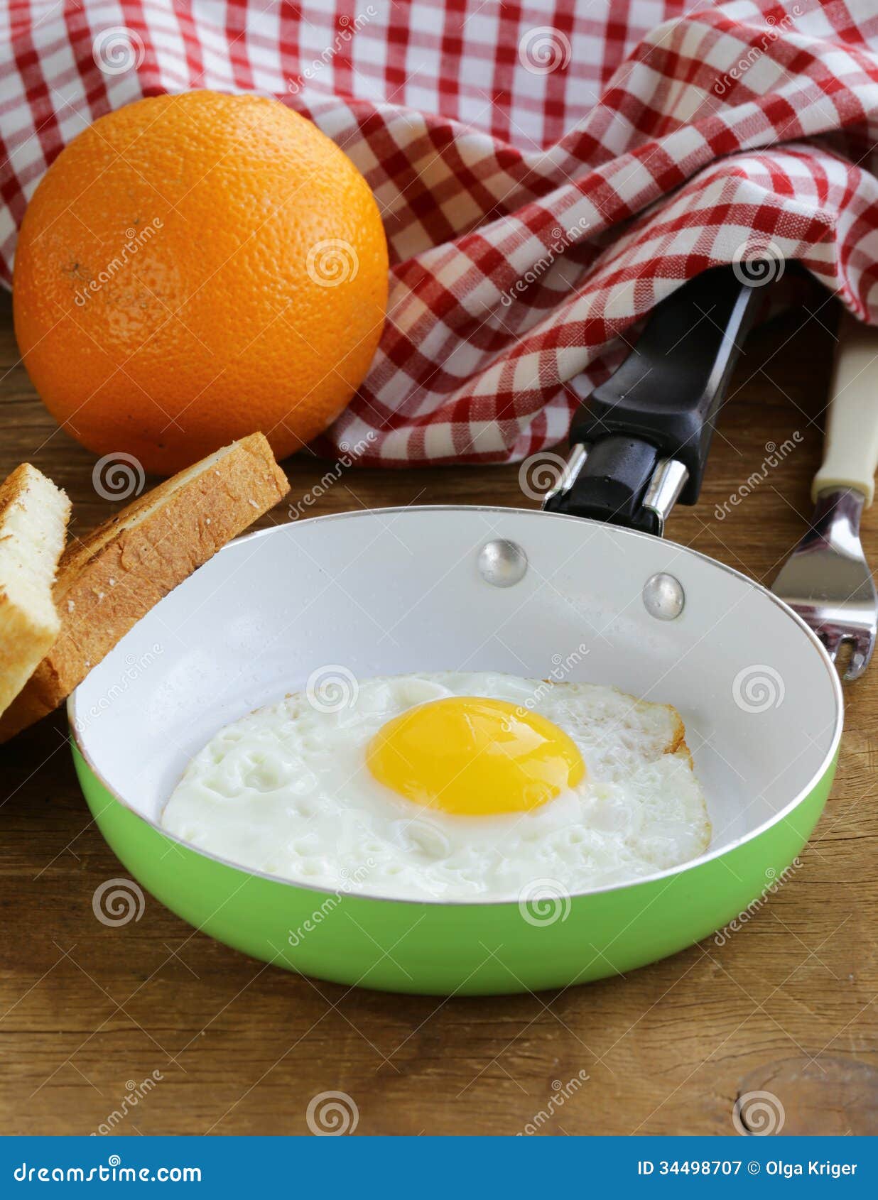 Fried Egg in a Frying Pan Healthy Breakfast Stock Image Image of