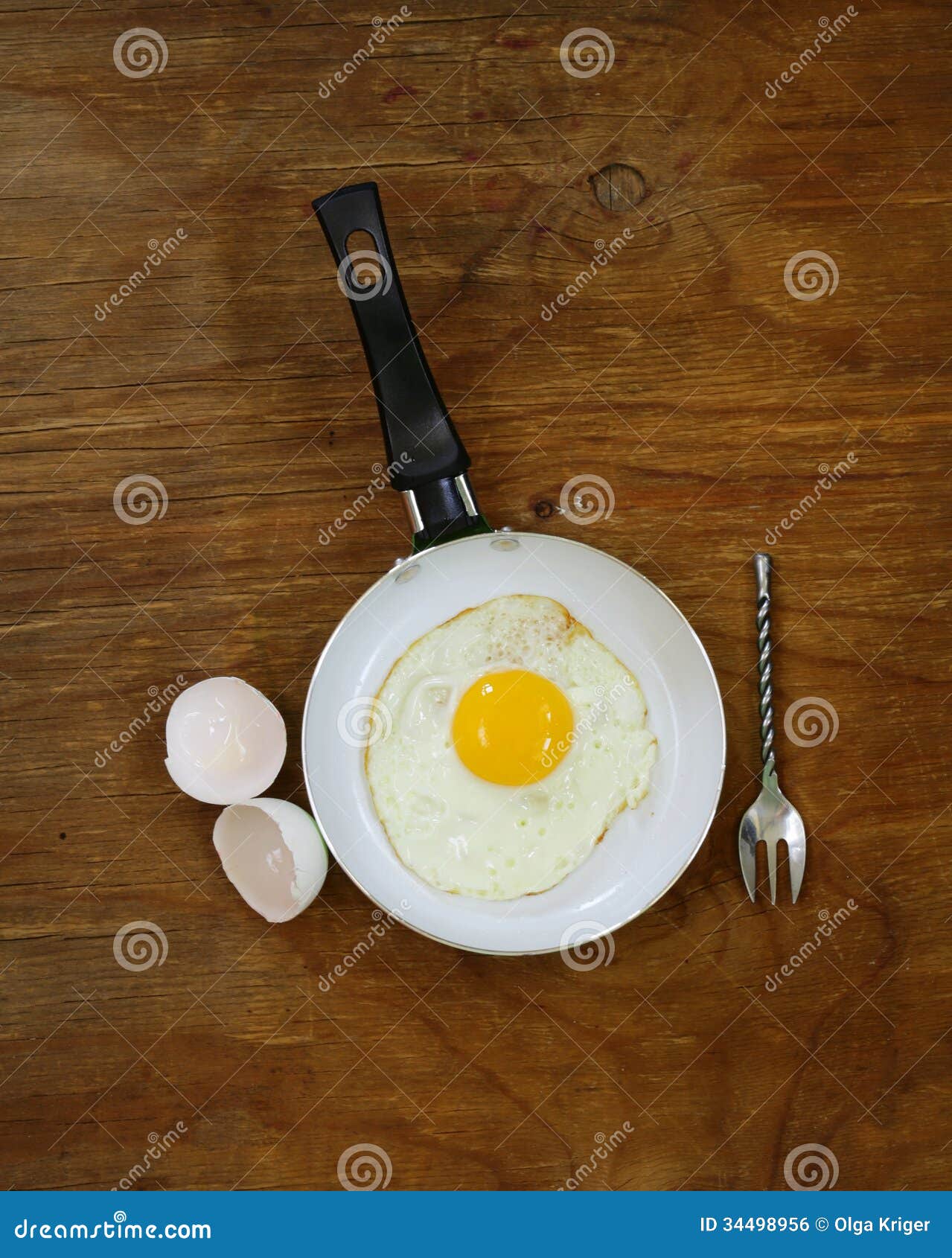Fried Egg in a Frying Pan Healthy Breakfast Stock Photo Image of