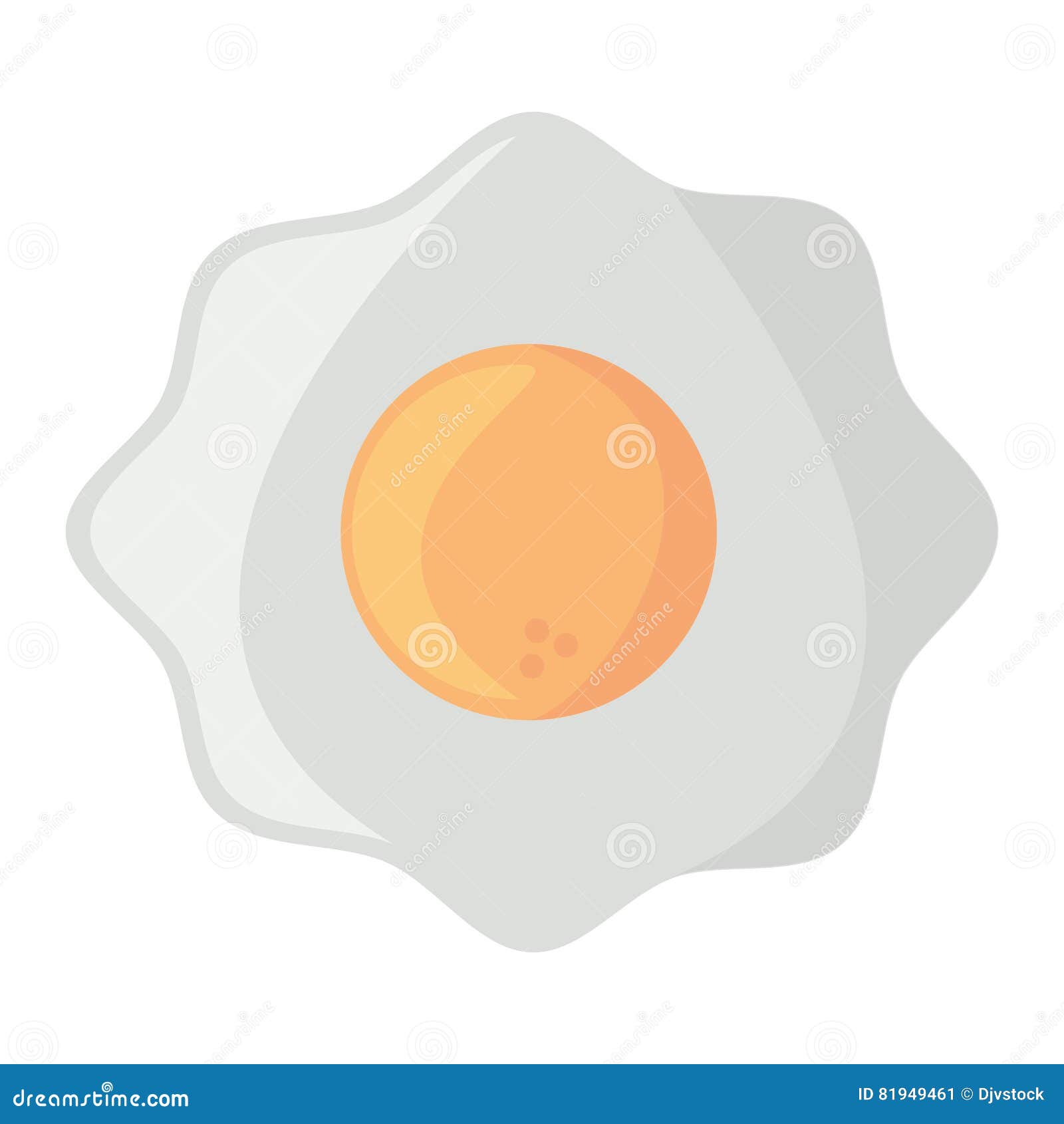 Fried Egg Nutrition Breakfast Design Shadow Stock Vector Illustration