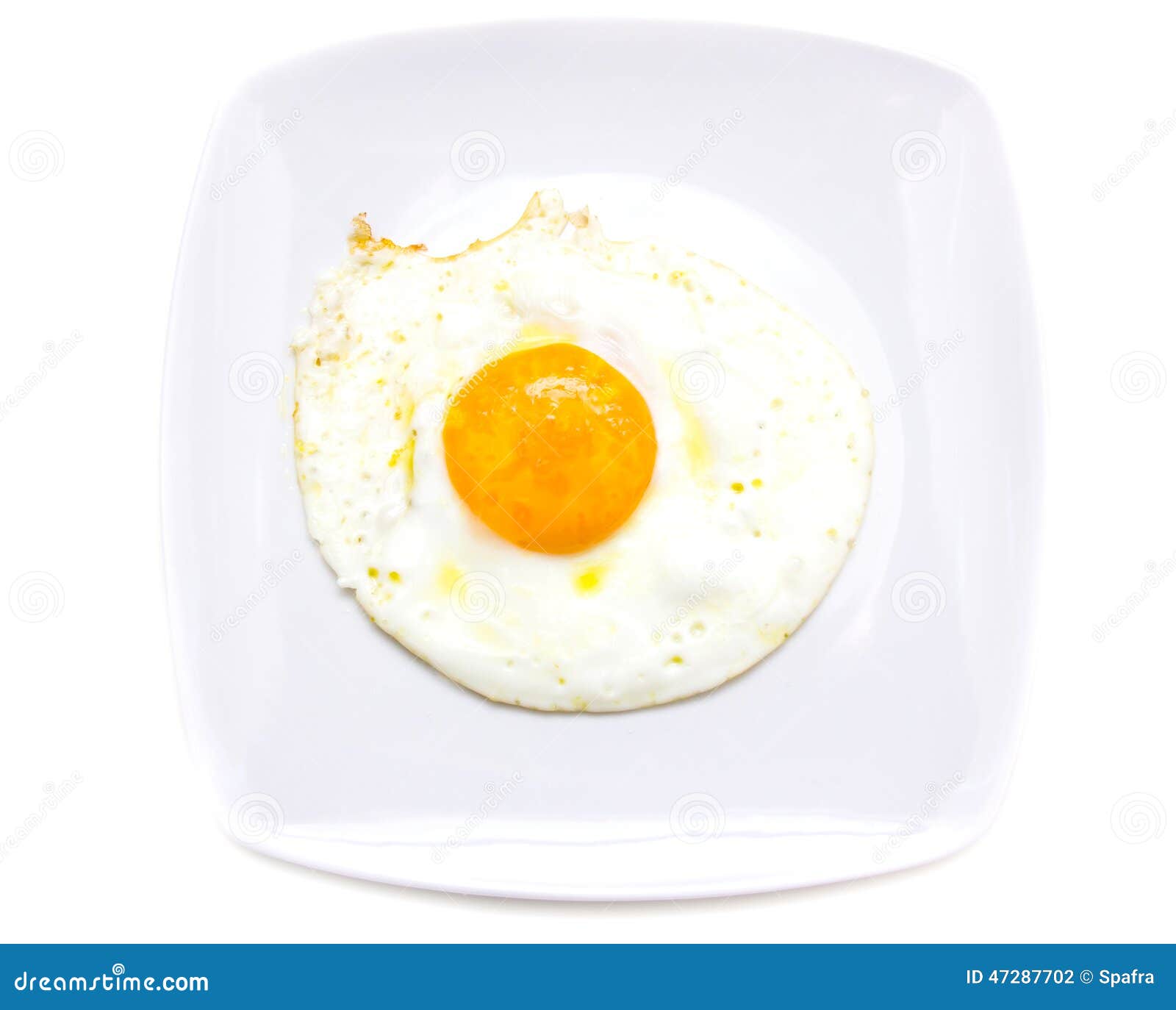 Fried Egg on Plate from Above Stock Photo Image of heat, closeup