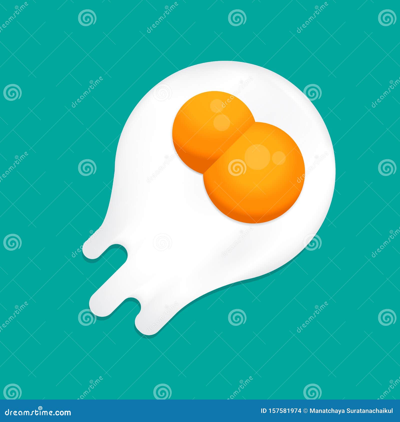 Fried egg twins . stock illustration. Illustration of morning 157581974