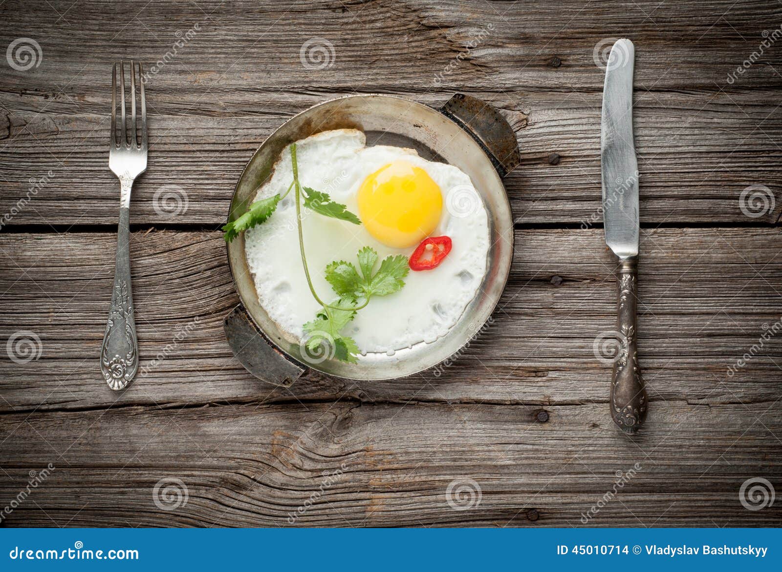 Fried Egg on Wooden Background Stock Photo Image of food, cooked