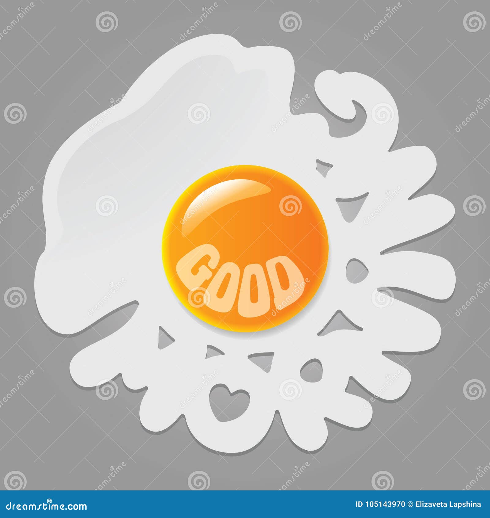 Fried Egg with Words Good Morning Stock Vector Illustration of