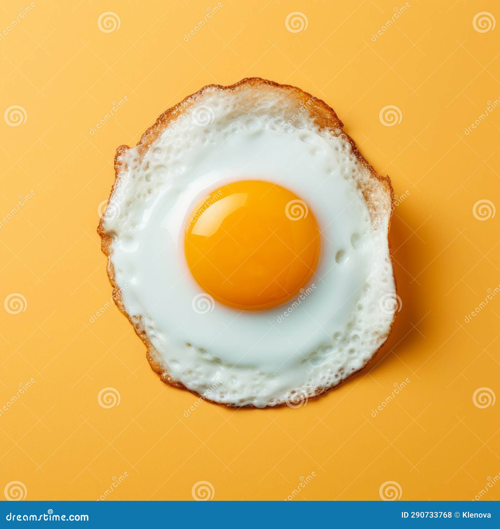 Fried Egg on Yellow Background Top View Stock Photo Image of cookery