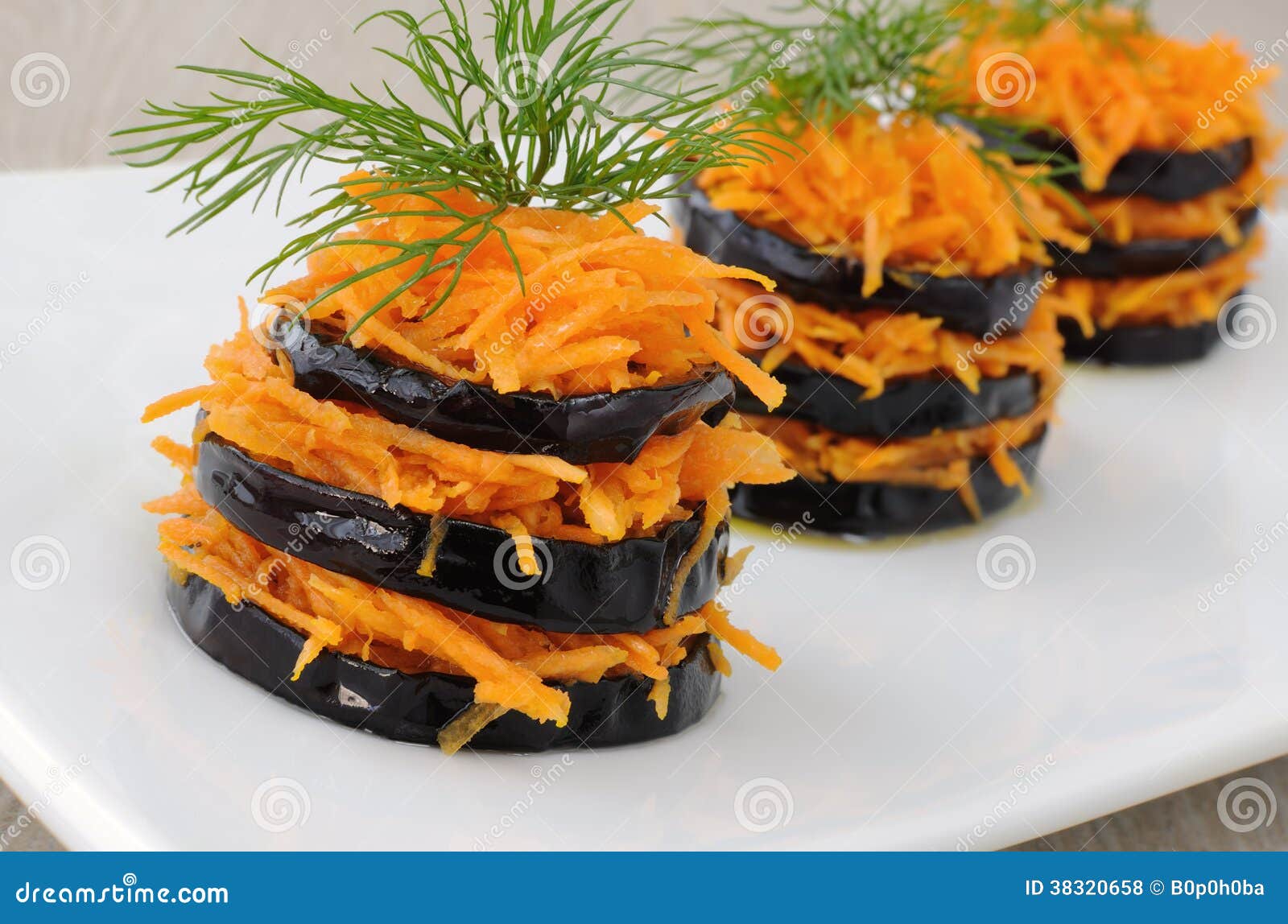 Fried Eggplant with Carrots Stock Photo Image of spicy, lunch 38320658