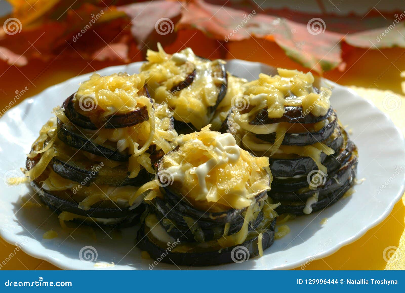 Fried eggplant dish stock photo. Image of vegetarian 129996444