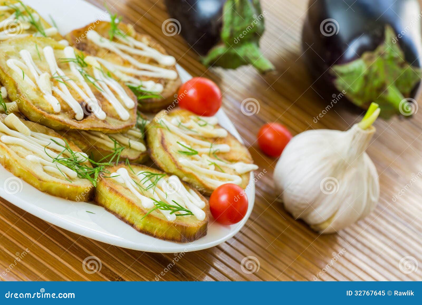 Fried eggplant stock image. Image of appetizing, aubergine 32767645