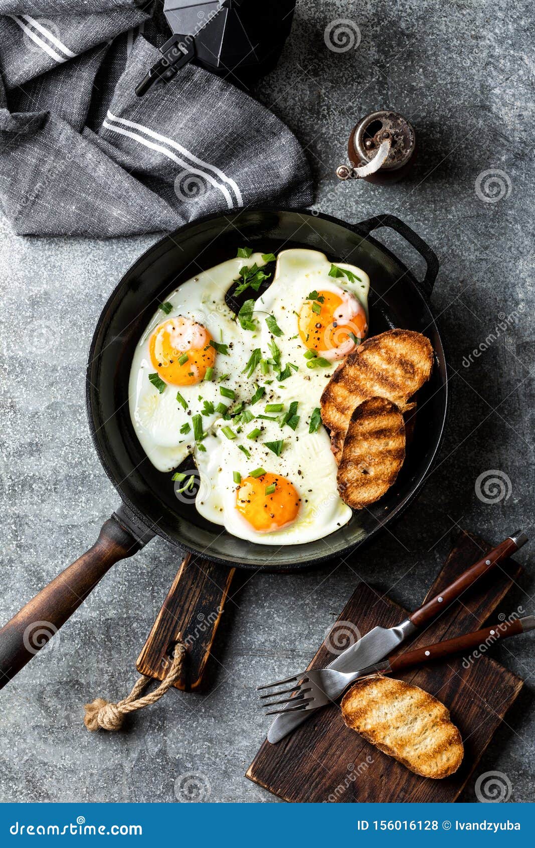Fried eggs stock photo. Image of lifestyle, nutrition 156016128