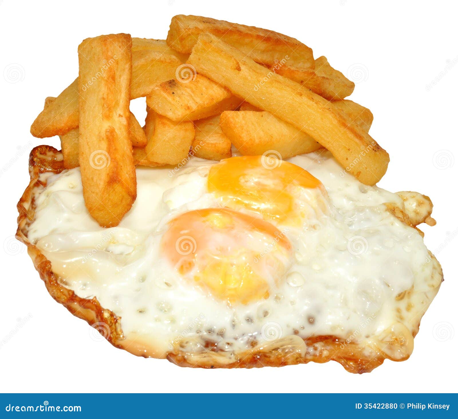 Fried Eggs and Chips stockfoto. Bild von gebraten, abendessen 35422880