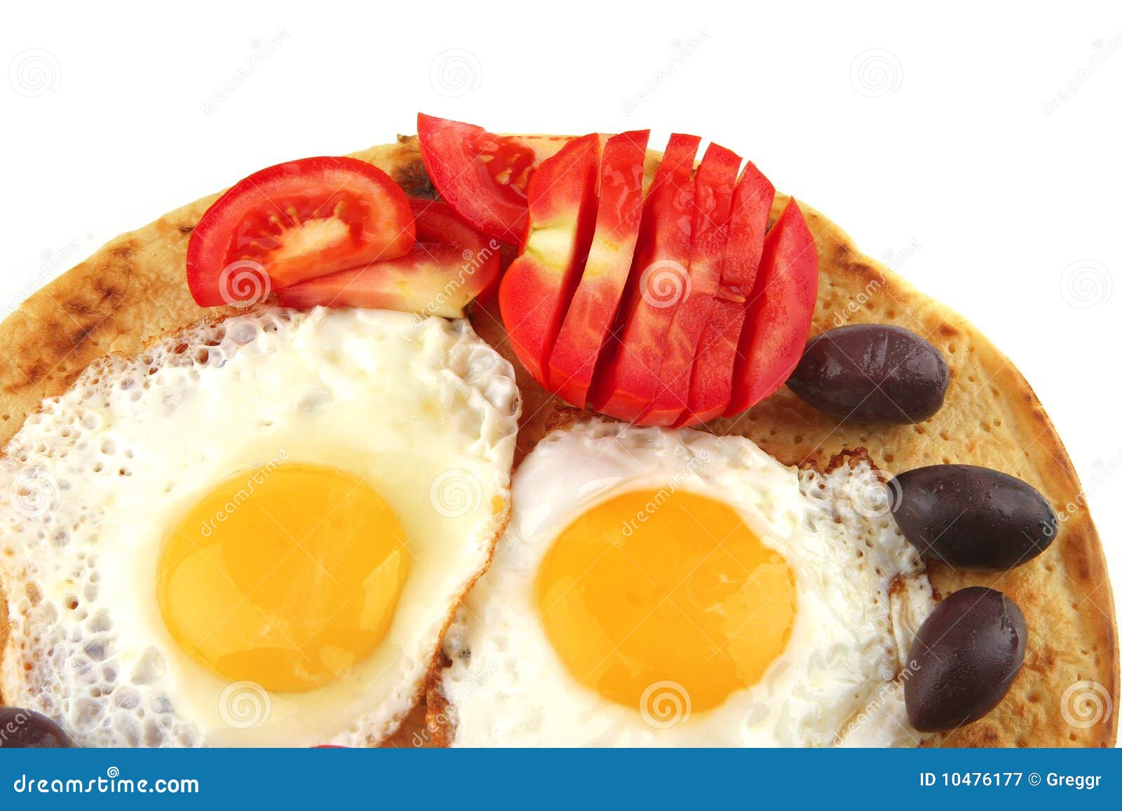 Fried eggs on pancake stock image. Image of meal, recipe 10476177