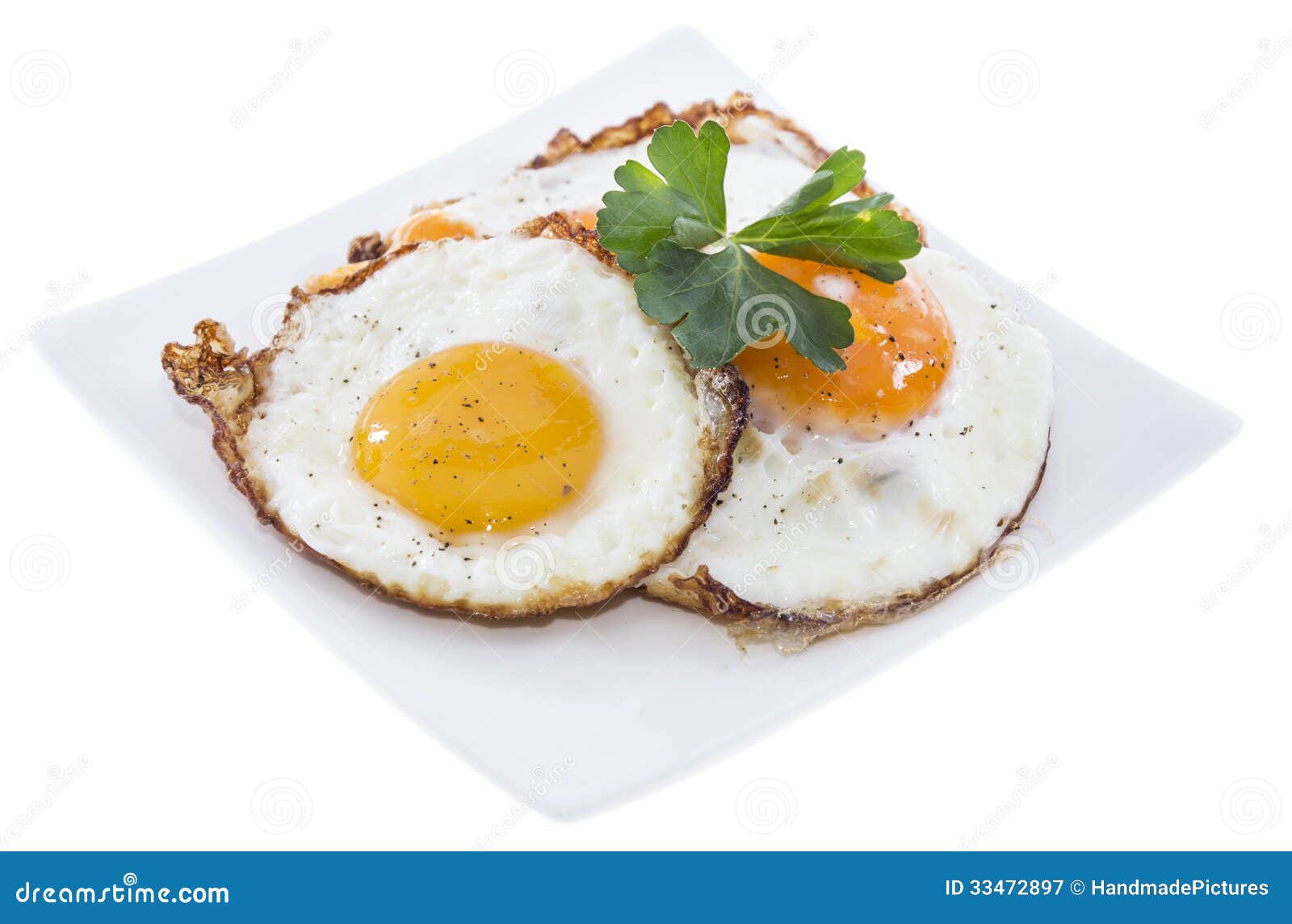 Fried Eggs on a Plate (white Background) Stock Image Image of cuisine
