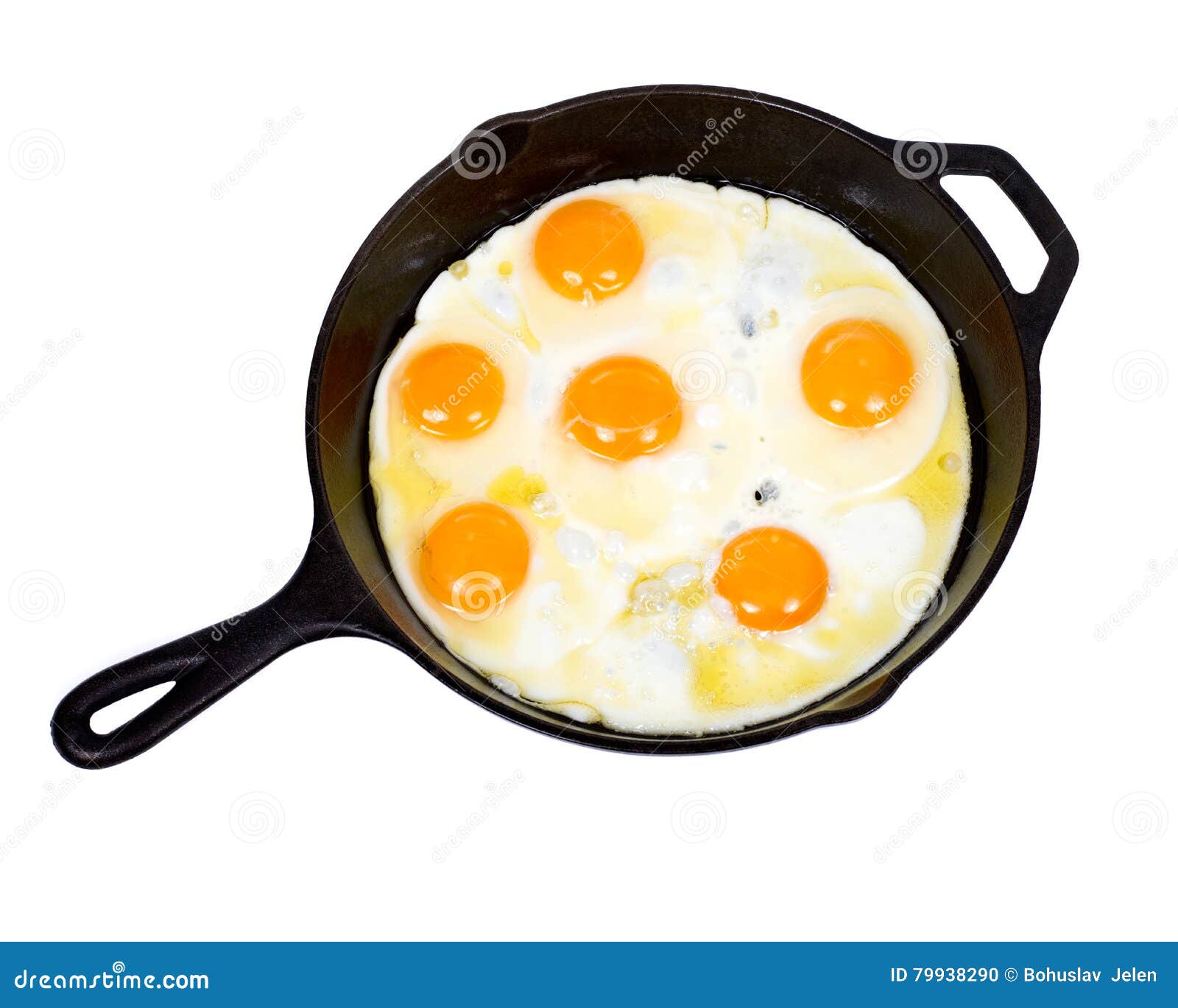 Fried eggs on skillet stock photo. Image of food, skillet 79938290