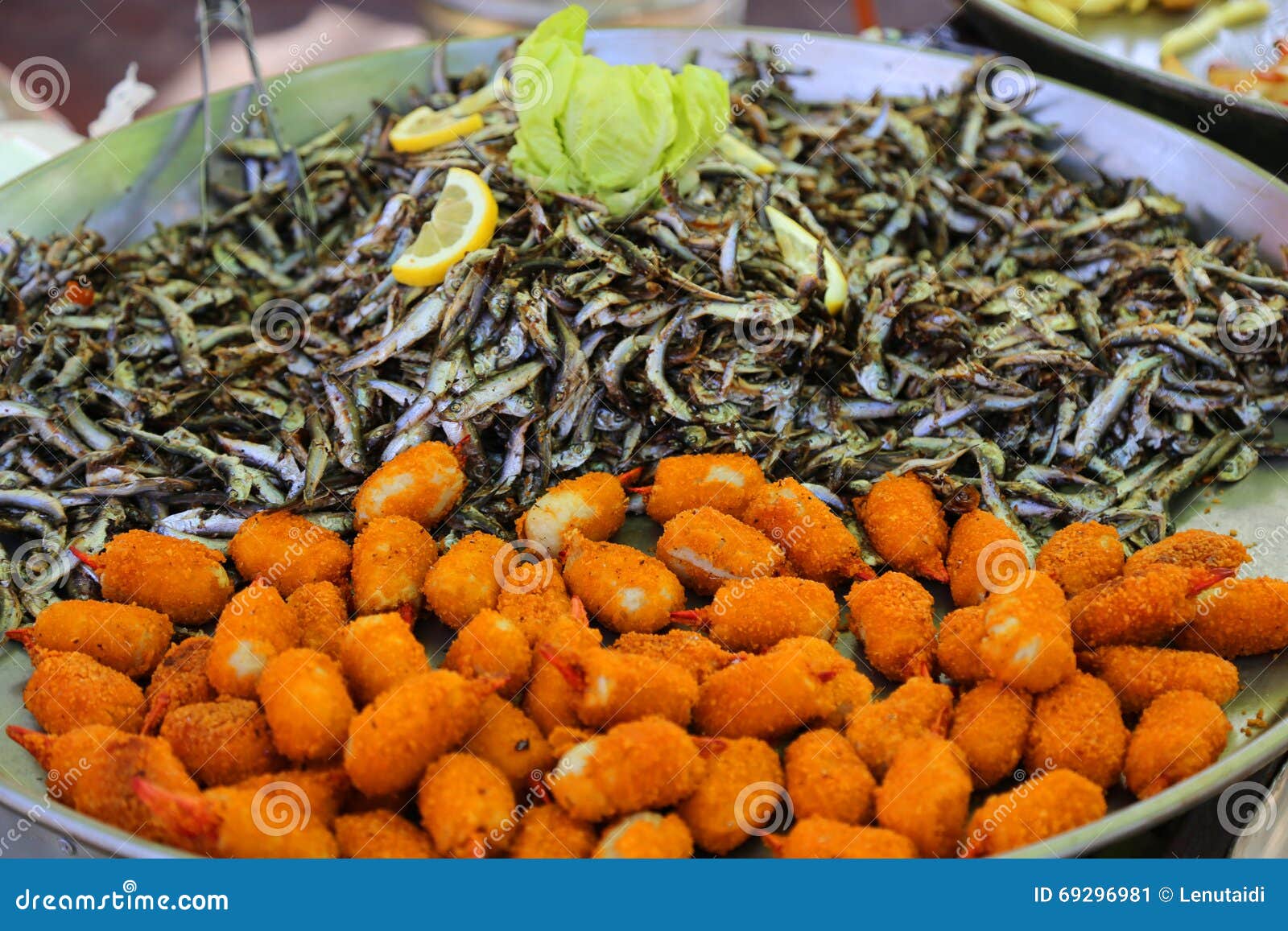 Fried Fish Balls with Anchovy Stock Image Image of crispy, lunch