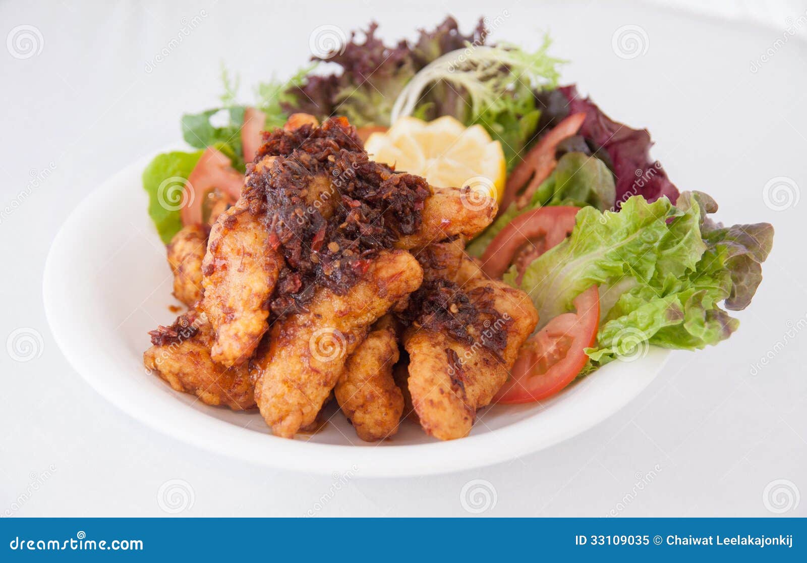 Fried Fish with Chilli Sauce Stock Image Image of asian, meal 33109035