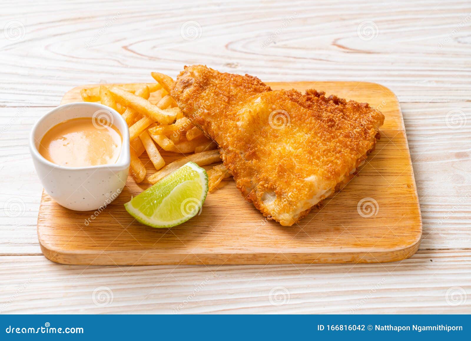 Fried fish and chips stock photo. Image of meal, fried 166816042