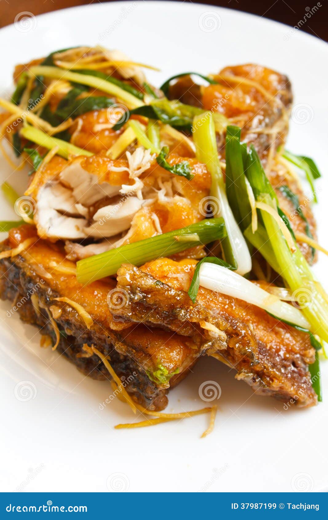 Fried Fish Fillet with Ginger. Stock Image Image of restaurant