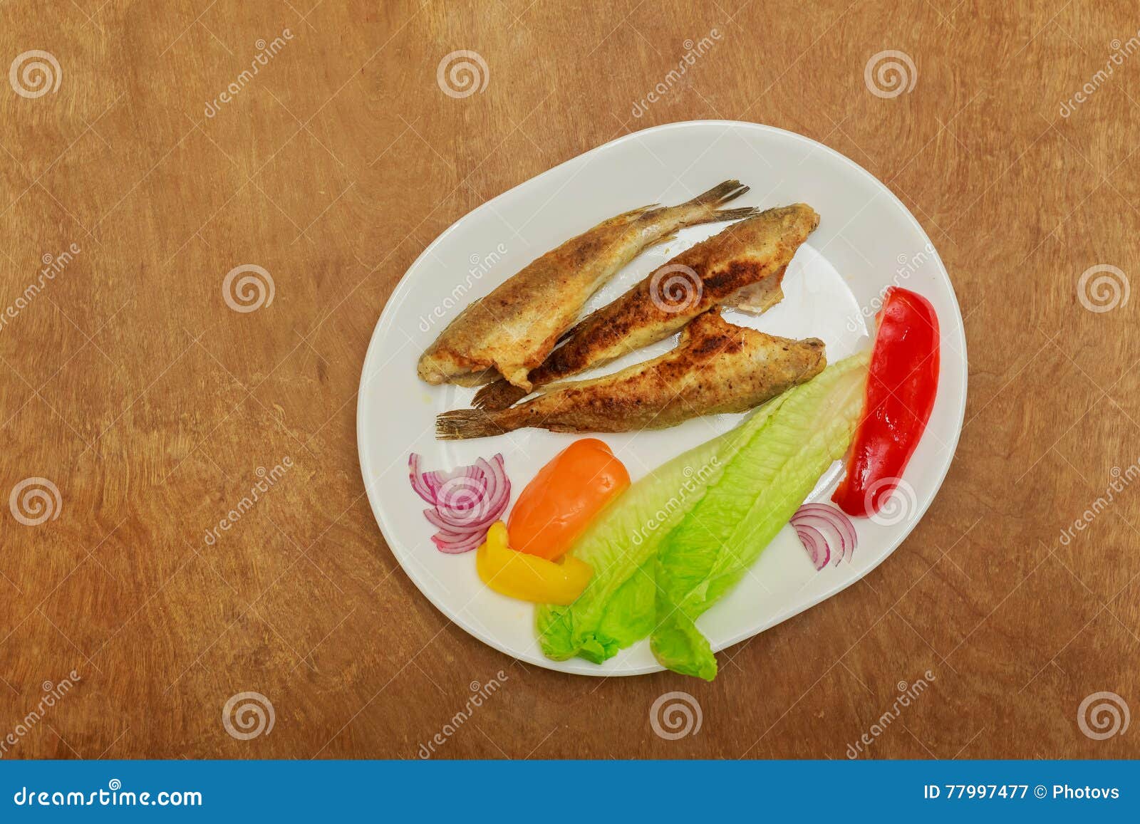 Fried Fish with Fresh Herbs and Lemon Stock Image Image of cuisine, fish 77997477