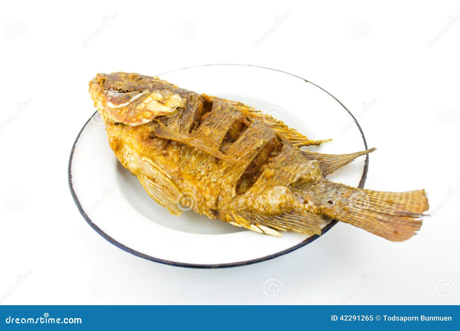 Fried fish stock image. Image of isolated, plate, fish 42291265
