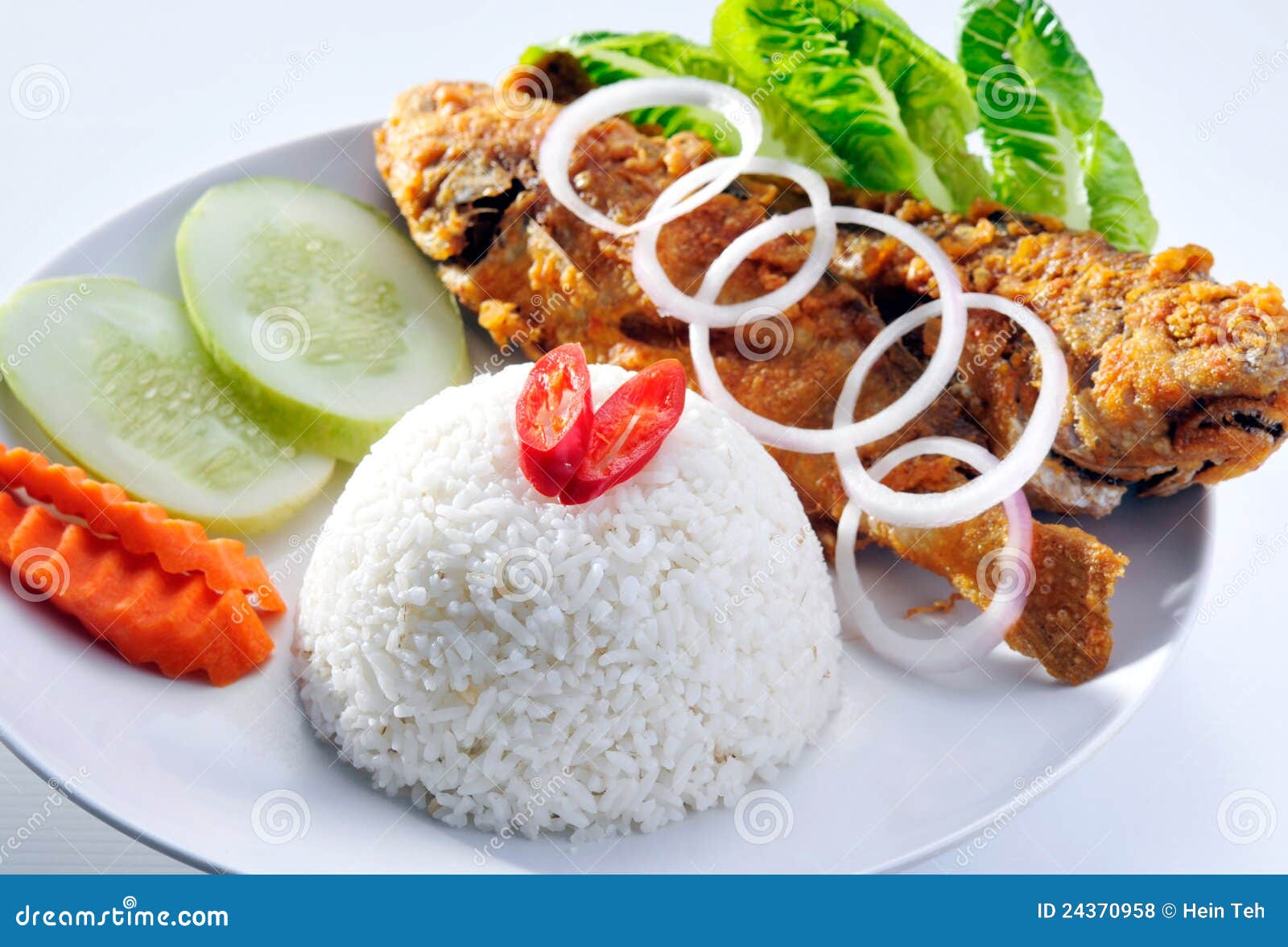 Fried fish with rice stock photo. Image of edible, crispy - 24370958