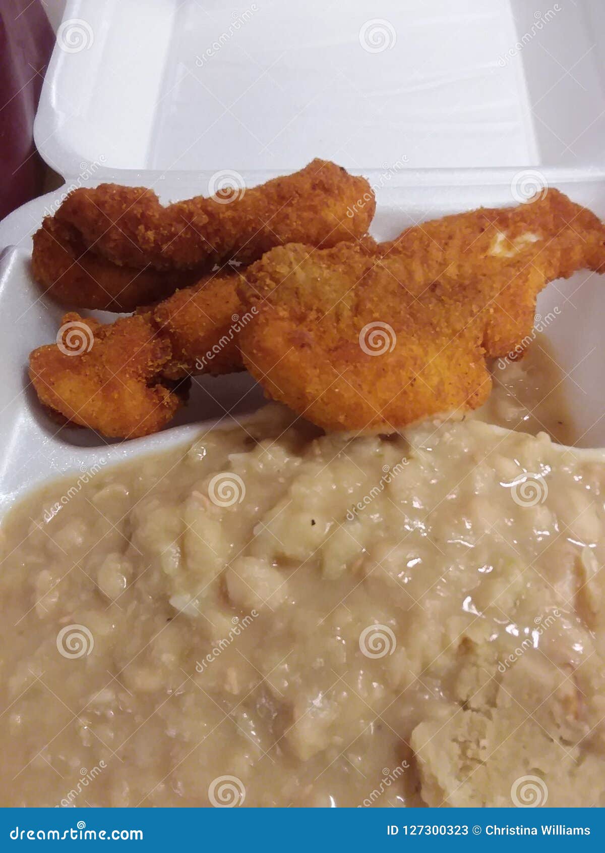 Fried fish and white beans stock image. Image of white 127300323